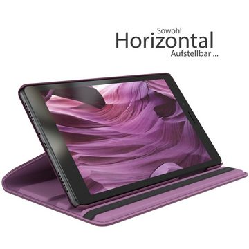 EAZY CASE Tablet-Hülle Rotation Case Samsung Galaxy Tab A 8.0 8 Zoll, Tablet-Hülle Bookstyle Case Fullcover Schutz Tasche Stehfunktion Lila