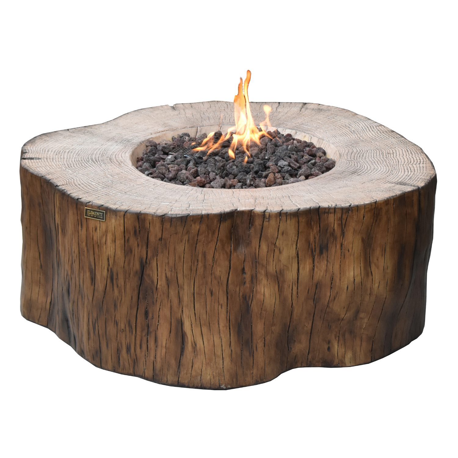 ELEMENTI Feuerstelle "Manchester" Gasfeuerstelle, (in Baumstamm-Optik, braun, 8-St), 105 x 100 x 43 cm (L x B x H)