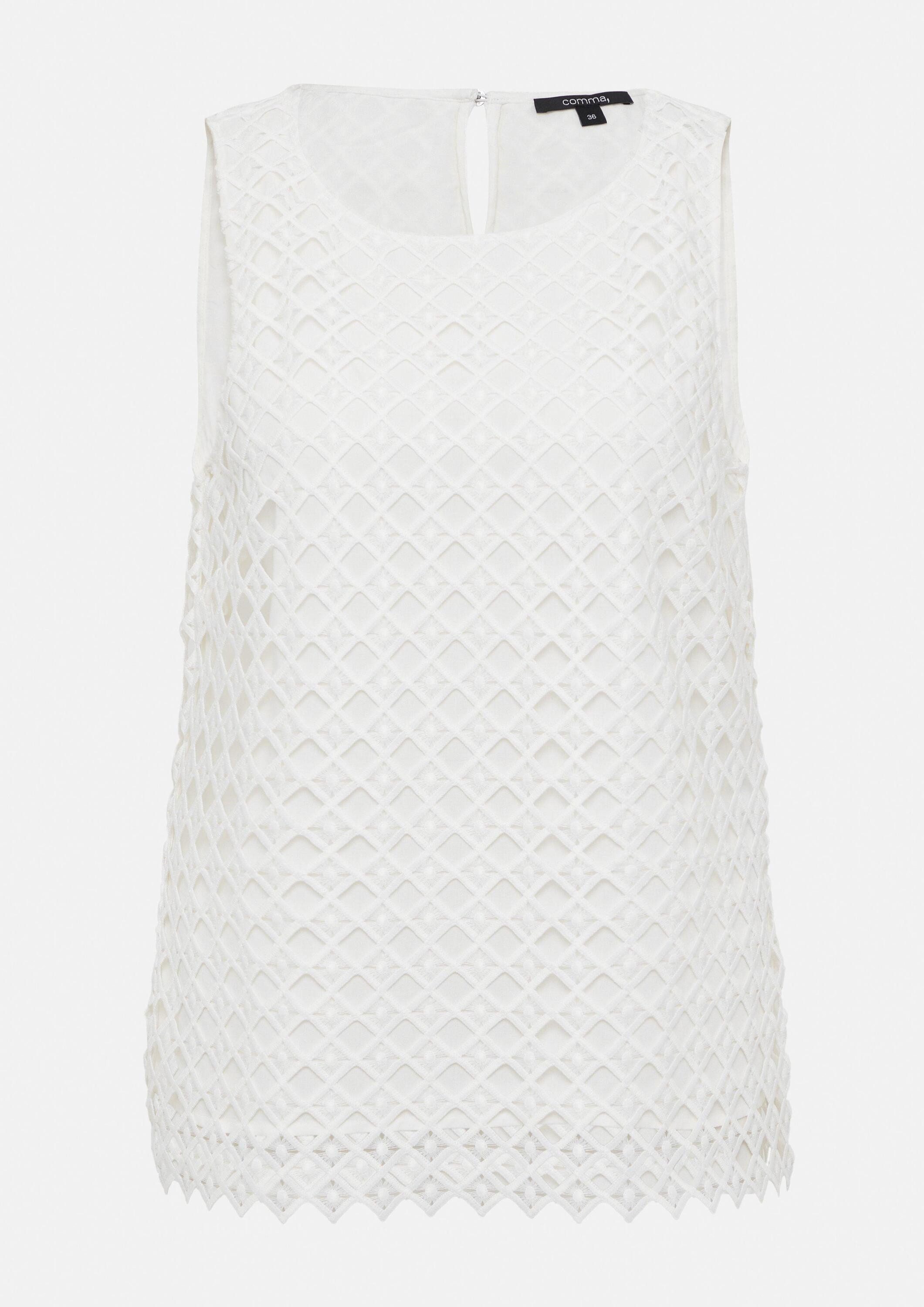 comma Blusentop Bluse Elegantes Blusentop aus Spitze