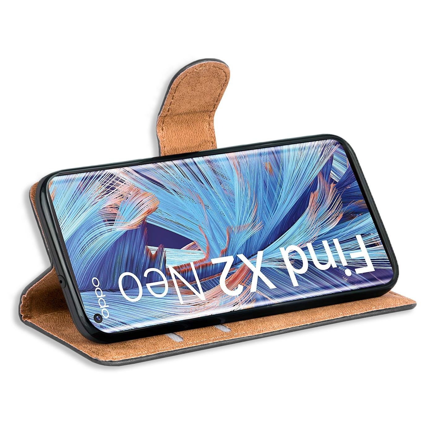 CoolGadget Handyhülle Wallet Klapp Tasche Book Case für Oppo Find X2 Neo 6,5 Zoll, Hülle Klapphülle Flip Cover Etui Schutzhülle