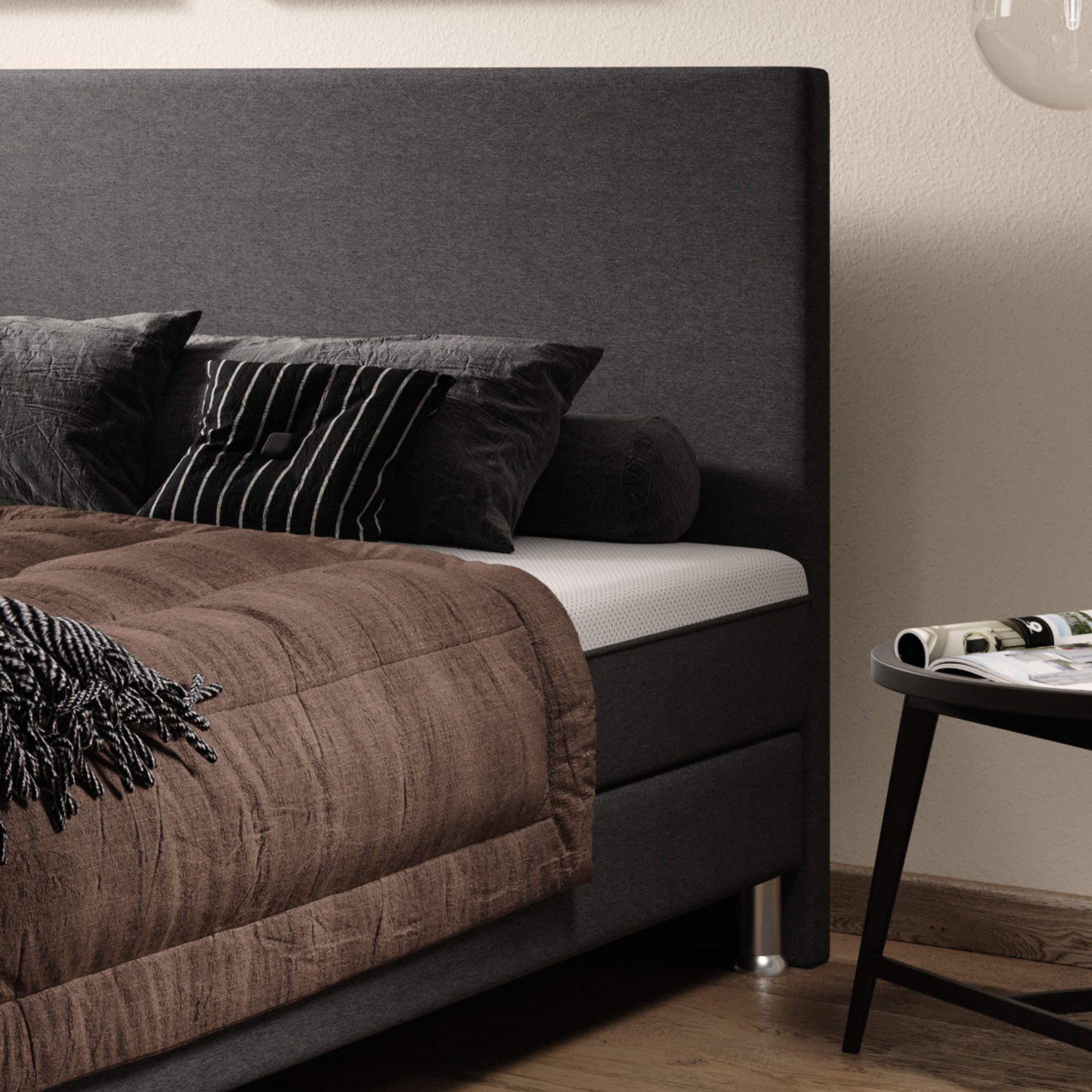 inter Boxspringbett Boxspringbett Sunny 180x200 cm (Bett 180x200 cm Schlafbett 7 Zonen Taschenfederkern-Matratzen), !!! SOFORT LIEFERBAR !!!