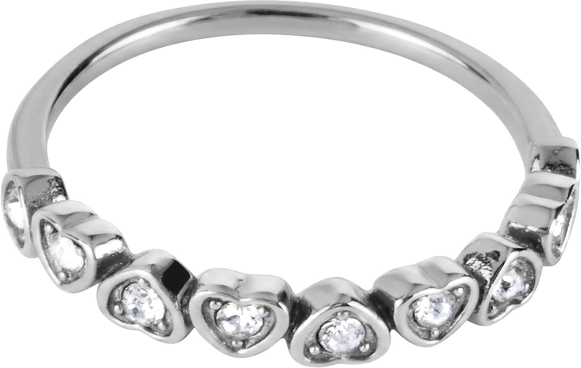 Jacques Lemans Fingerring Herzen, mit Zirkonia (synth)