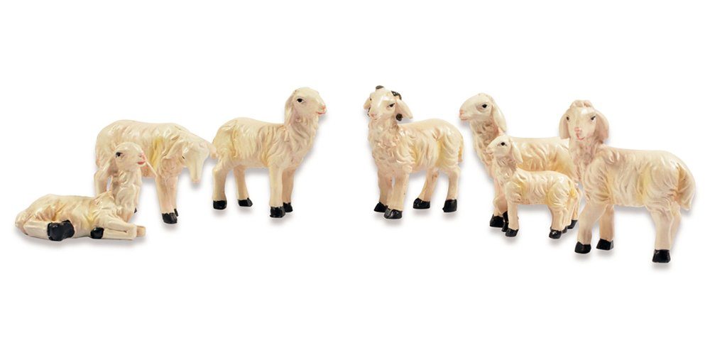 【ausverkauft】 RIFFELMACHER & WEINBERGER Schafe Weihnachtskrippe Tierset 6-tlg. Größe für Krippen-Zubehör 