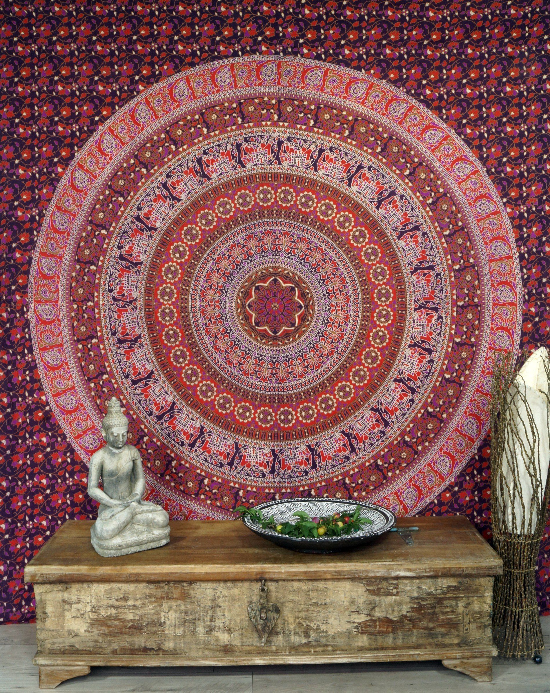 Guru-Shop Tagesdecke.., Tagesdecke Boho-Style indische Wandbehang,