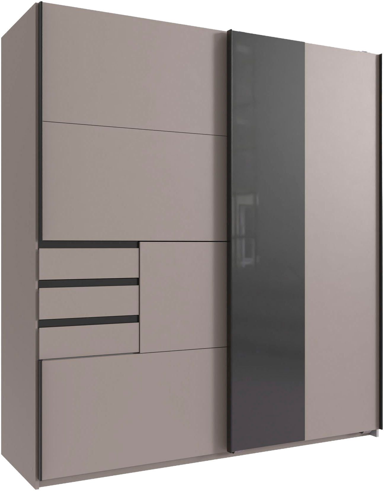 Wimex Schwebetürenschrank COCHEM in der Breite 180cm, mit Glasabsetzung, inkl. 3 Schubladen