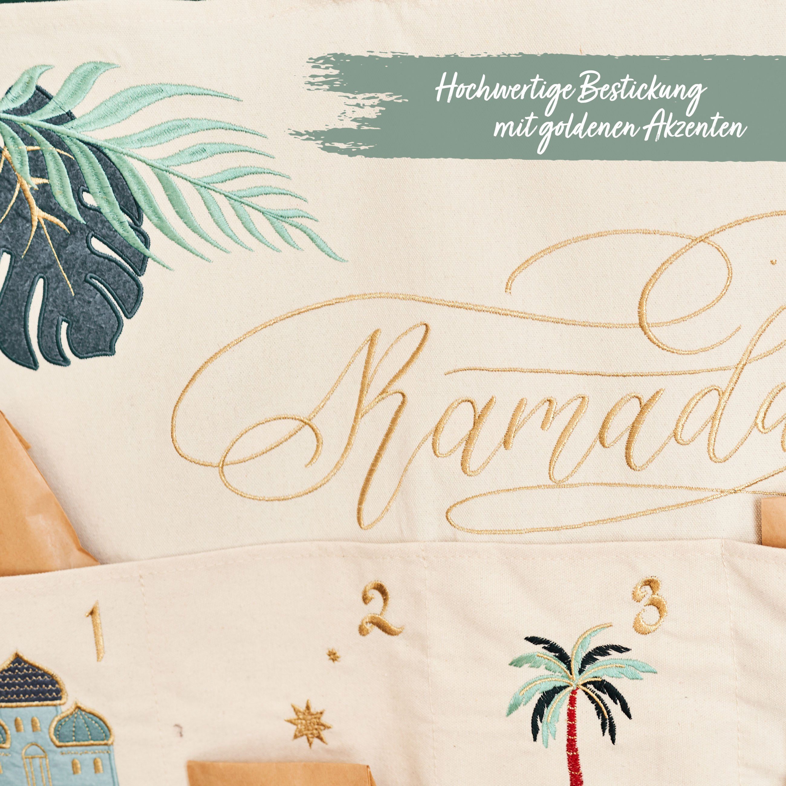 PAPIERDRACHEN Countdown Kalender Ramadan Wandkalender - zum Selbstbefüllen - Für Kinder und Erwachsene