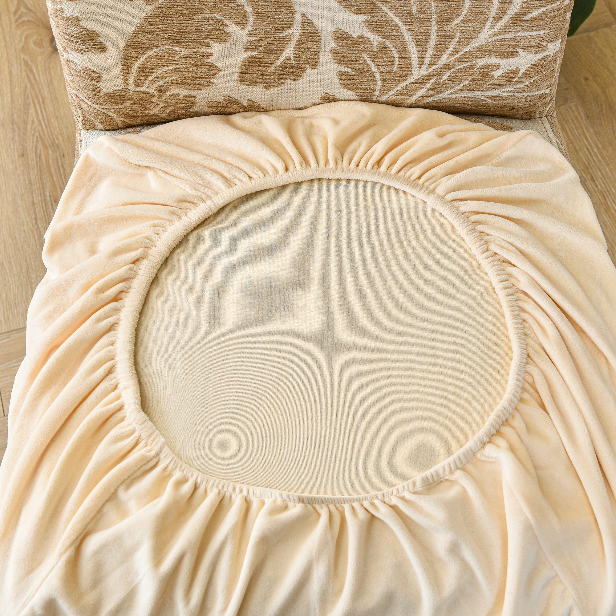 Velvet Deko 7Magic, Zeremonie, Universal Stretch für für Beige Party Stuhlbezug Hochzeit Hochwertiger Stuhl Bankett Esszimmer Waschbar hussen, Samt Stuhlhusse