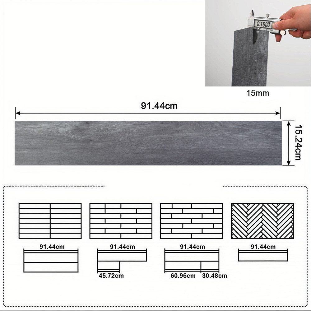 PFCTART Vinylboden Selbstklebende PVC Dielen in Holzoptik – 36 Platten für 5m², Umweltfreundlich & strapazierfähig – ideal für Wohnungen & Büros, Einfach zu verlegen, pflegeleicht, geeignet für Böden & Wände