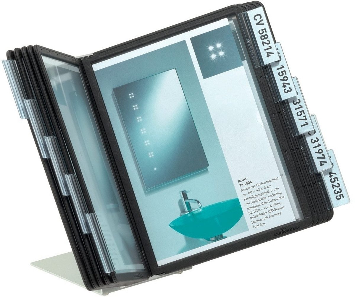 DURABLE Fächermappe Sichttafelständer Vario A5 table 10 für 10 Tafeln 180x128x280 mm