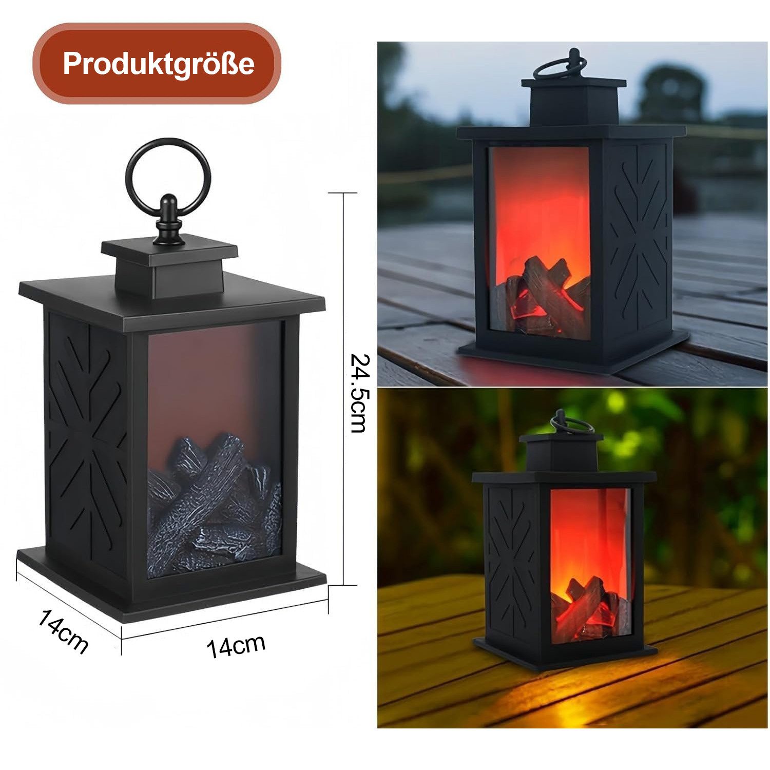 Jibenhome LED Dekolicht LED Kaminlaterne mit realistischem Flammeneffekt US günstig online kaufen