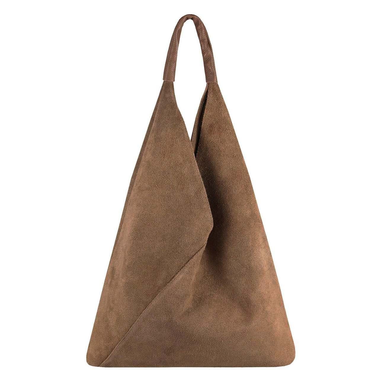 ITALYSHOP24 Schultertasche Made in Italy Damen XXL Leder Wildleder Tasche S günstig online kaufen
