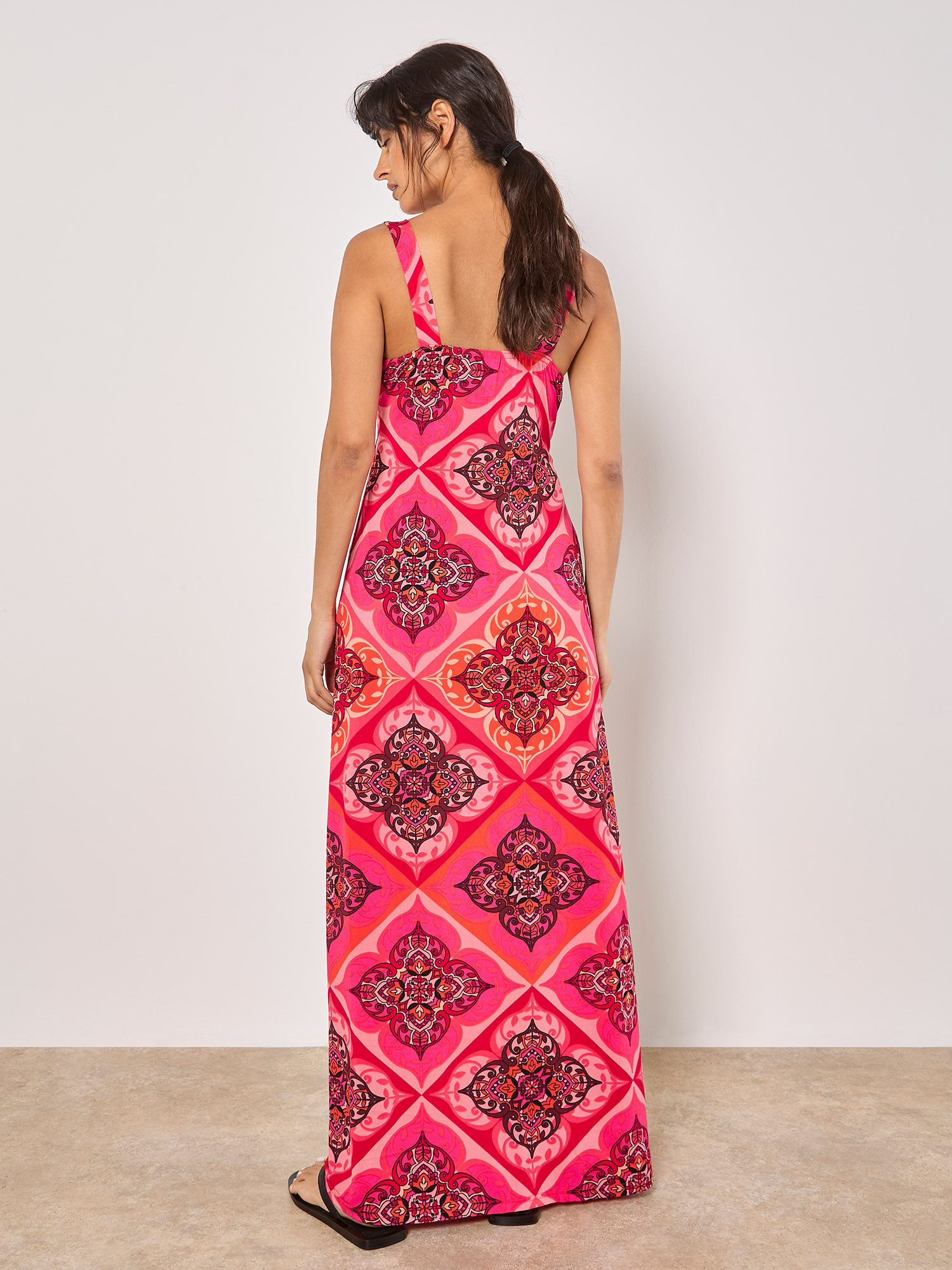 Apricot Maxikleid Maxikleid mit Kacheldruck mit tollem Druck