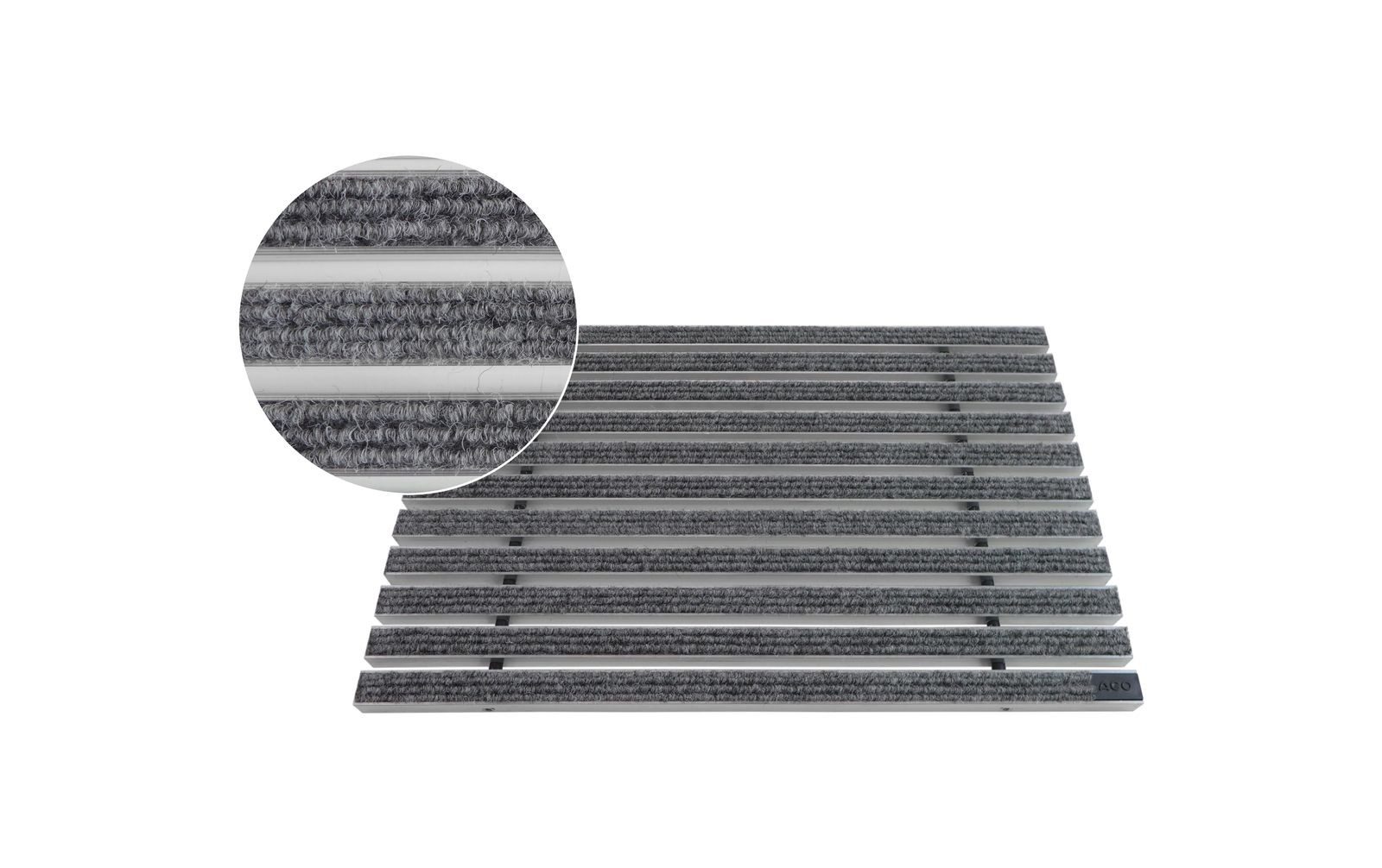 ACO Severin Ahlmann GmbH & Co. KG Fußmatte Eingangsmatte Vario, Rips Hellgrau, rechteckig, Höhe: 22 mm, Größe: 600x400 mm, für Innen- und überdachten Außenbereich
