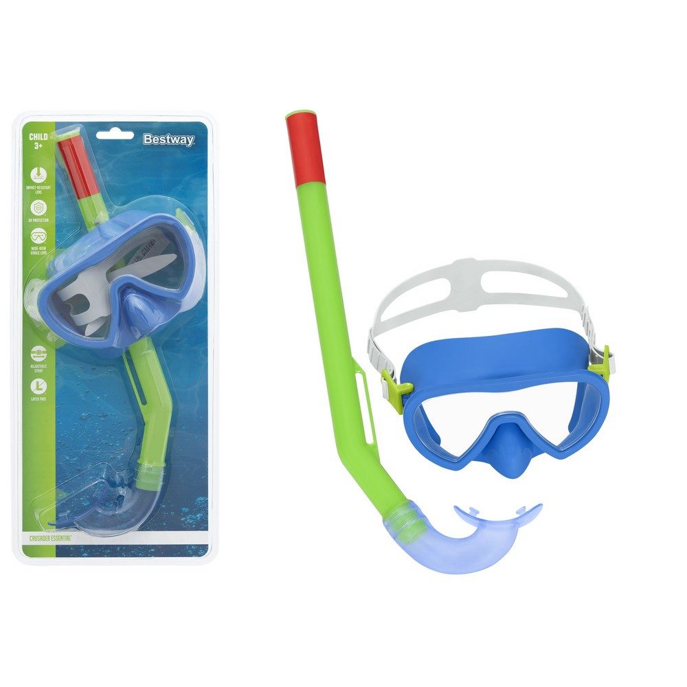 BESTWAY Schnorchel Schnorchelset Tauchmaske Kinderschnorchel (Spar-Set, 1 St), UV-Schutz, bruchfeste Linse, verstellbares Kopfband