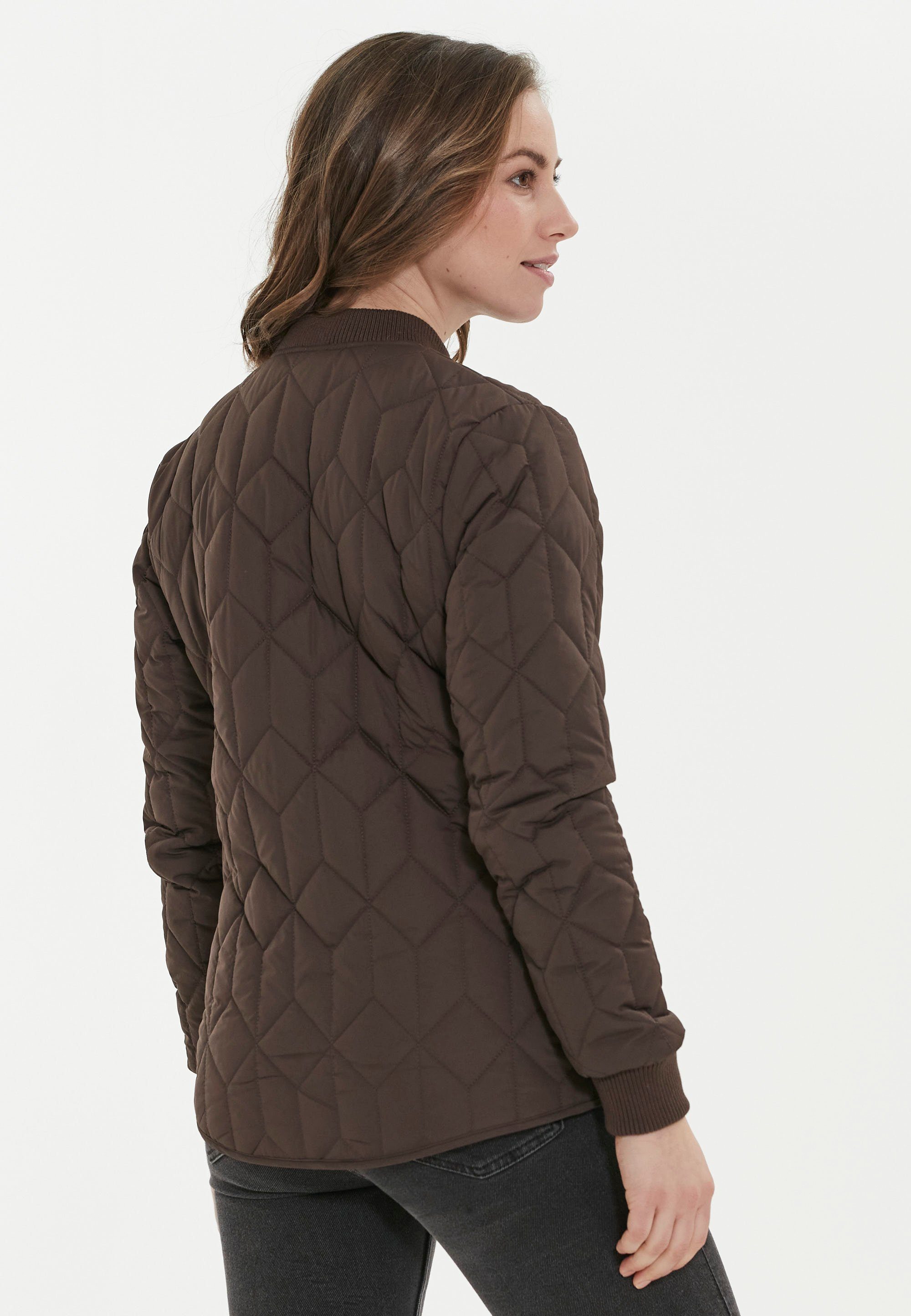 elastischen braun-braun mit Piper WEATHER Bündchen Outdoorjacke REPORT