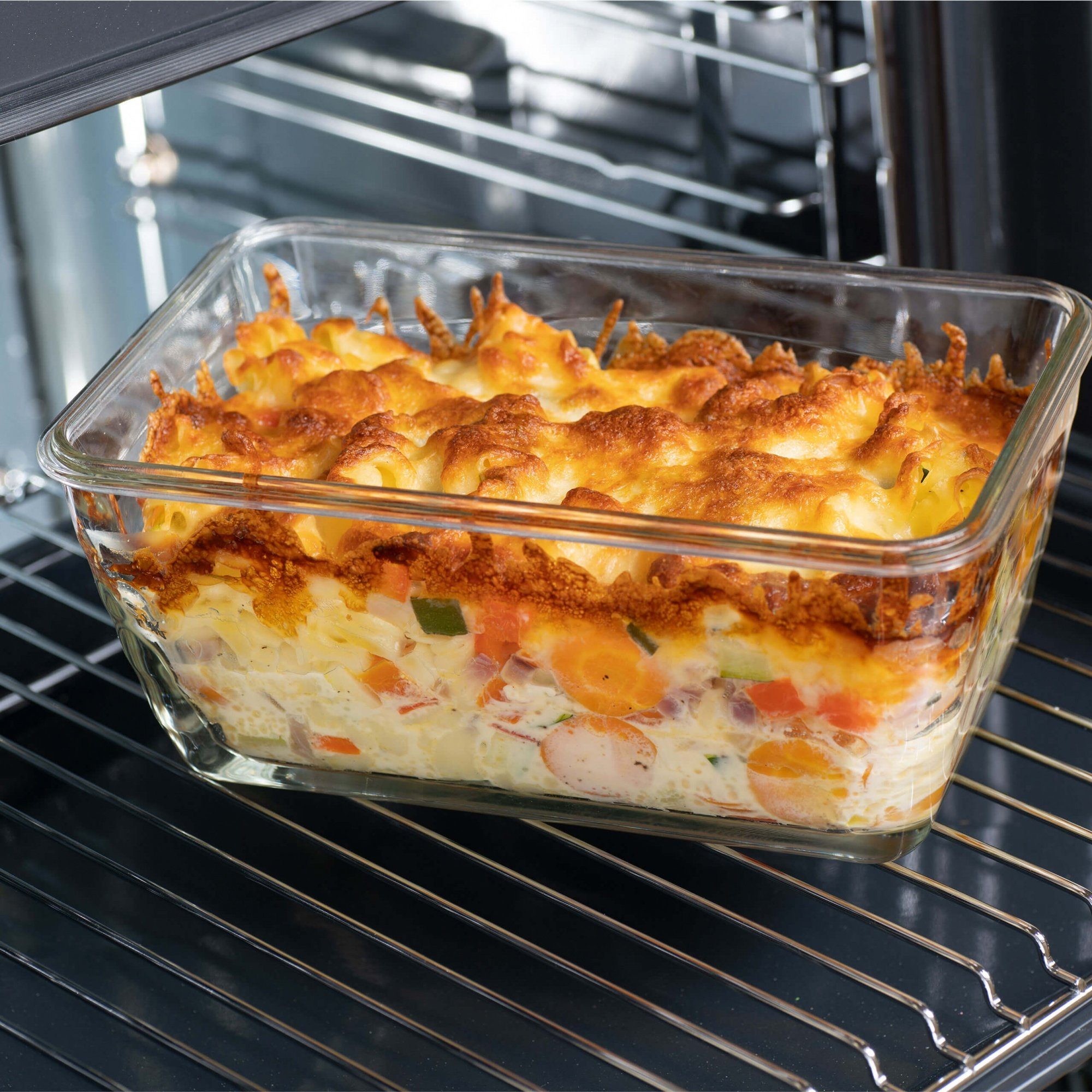 Genius Gemüseschneider Nicer Dicer Chef S Glasschüssel Set 3-tlg., Backofengeeignet bis 250°C – Bild 2 von 3