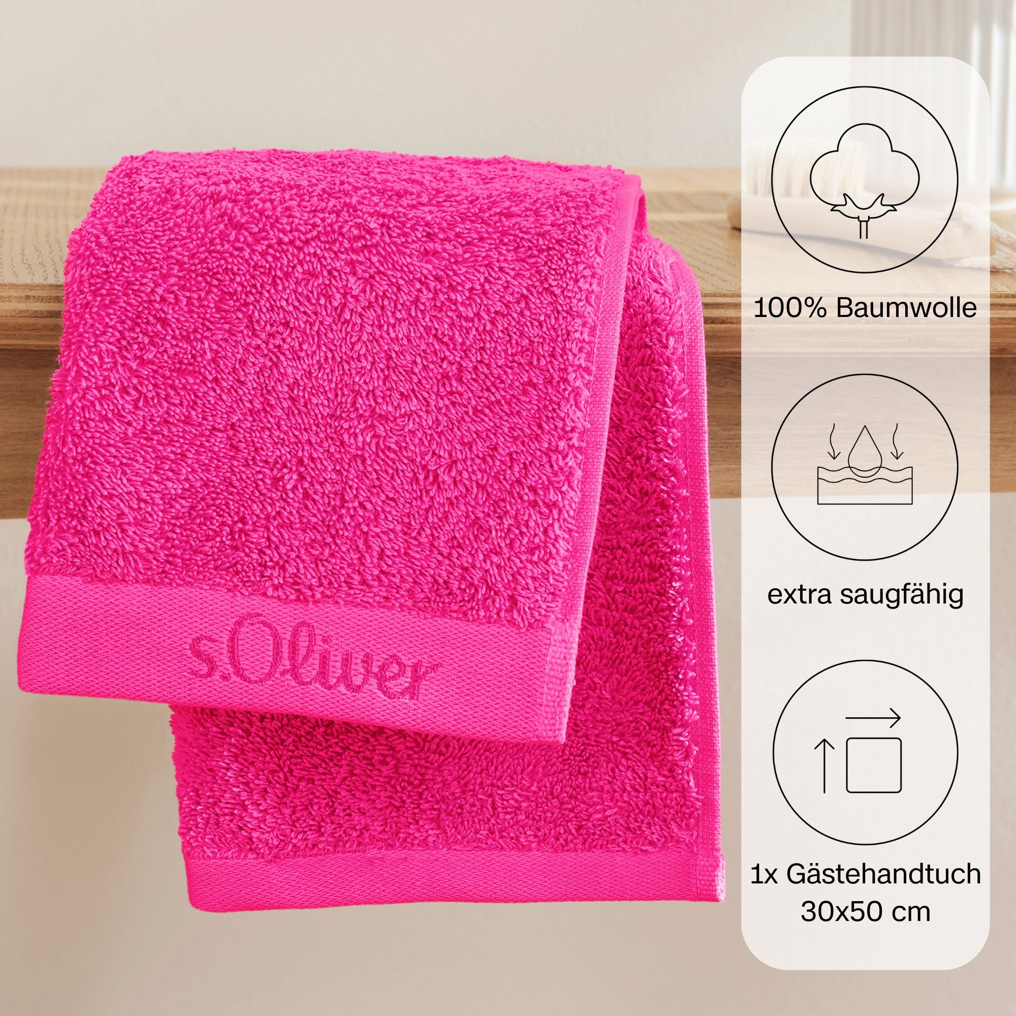 s.Oliver Gästehandtuch s. Oliver Gästetuch, Walkfrottier günstig online kaufen