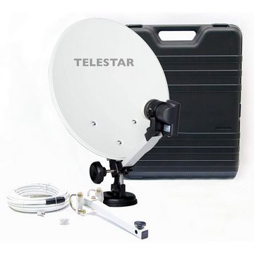 TELESTAR Camping-Sat-Anlage mit full HD Sat-Receiver DB 6 S HD Camping Sat-Anlage (DVB-S, DVB-S2, für Camping, Unterwegs), Robuster Stahlspiegel mit vielen Befestigungsmöglichkeiten