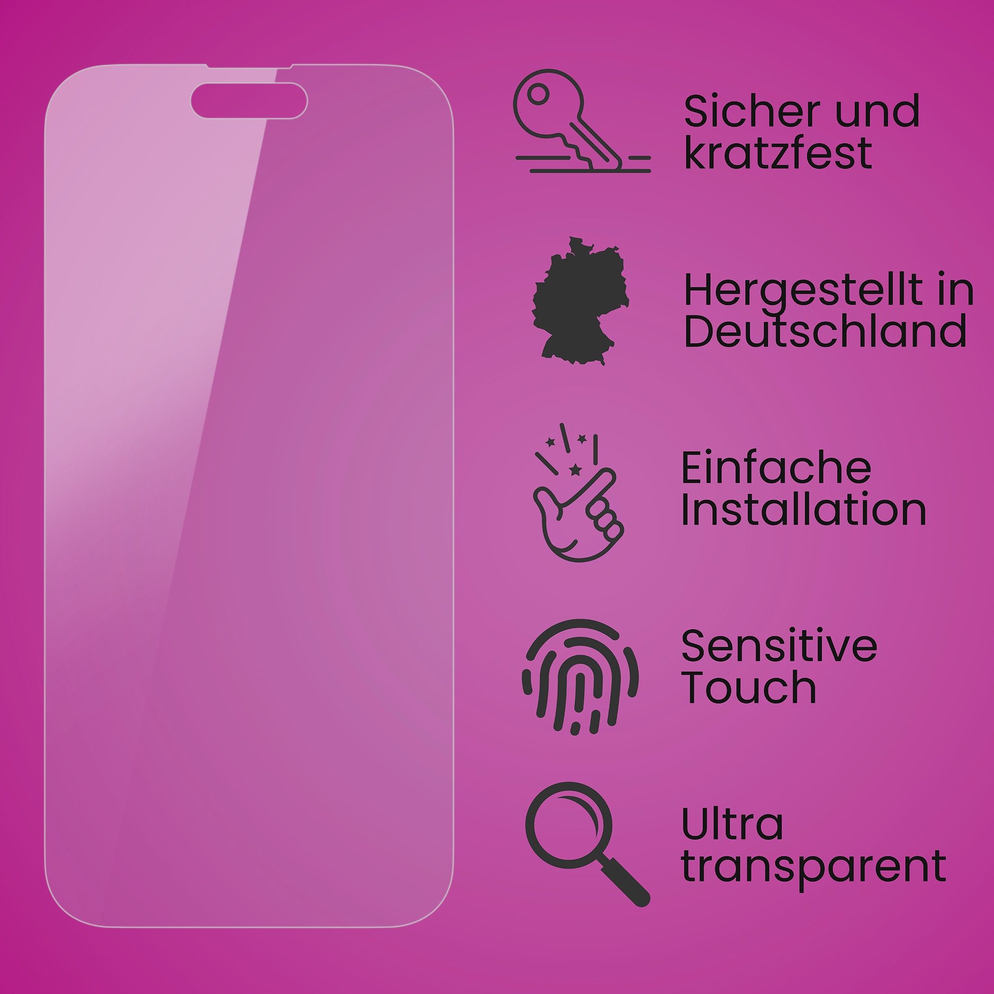 atFoliX Schutzfolie Panzerglasfolie für Apple iPhone 14 Pro Max, Ultradünn und superhart