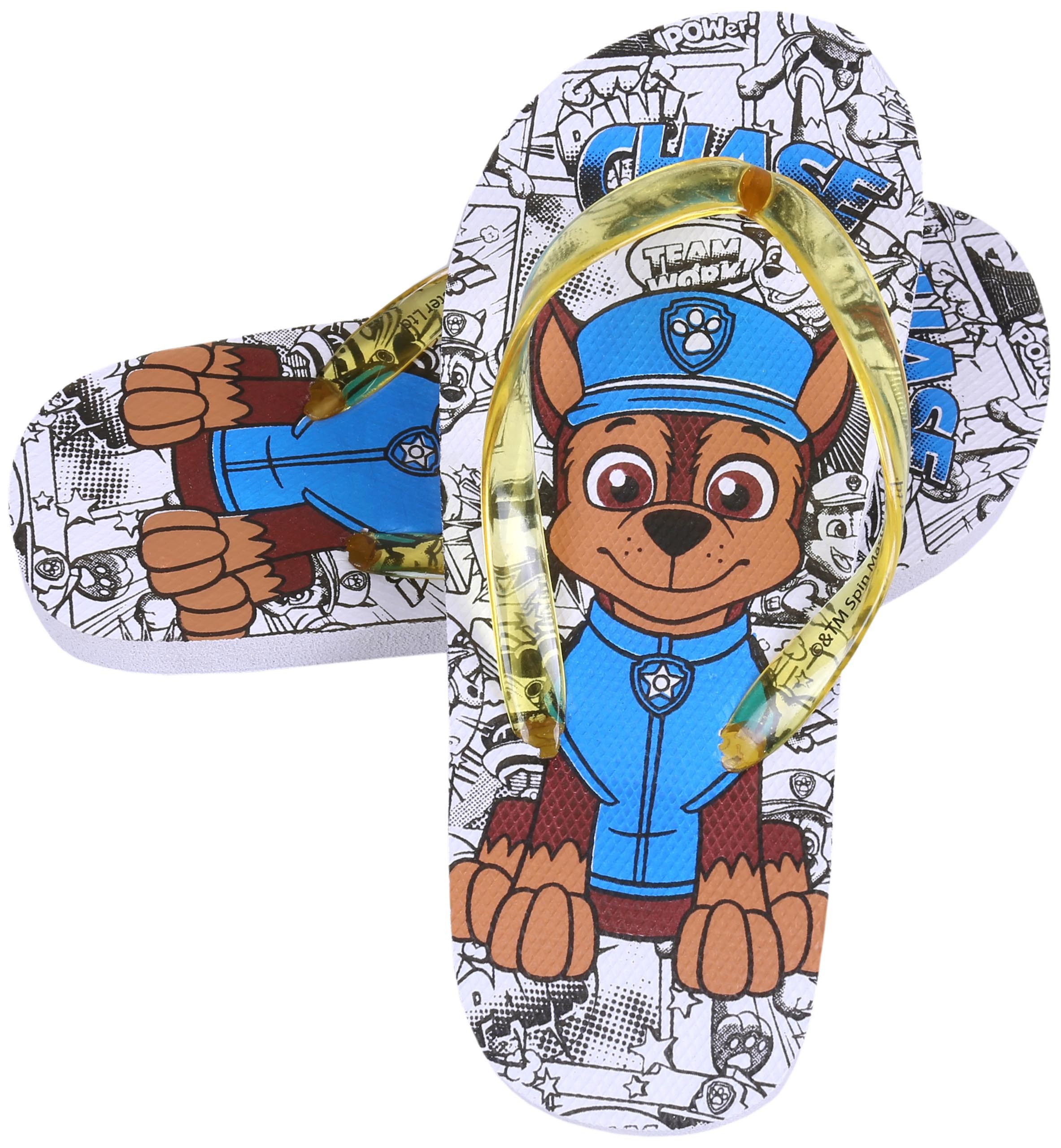 Sarcia.eu Weiße Flip-Flops für Jungen mit gelben Streifen PAW PATROL 32-33 EU Badezehentrenner