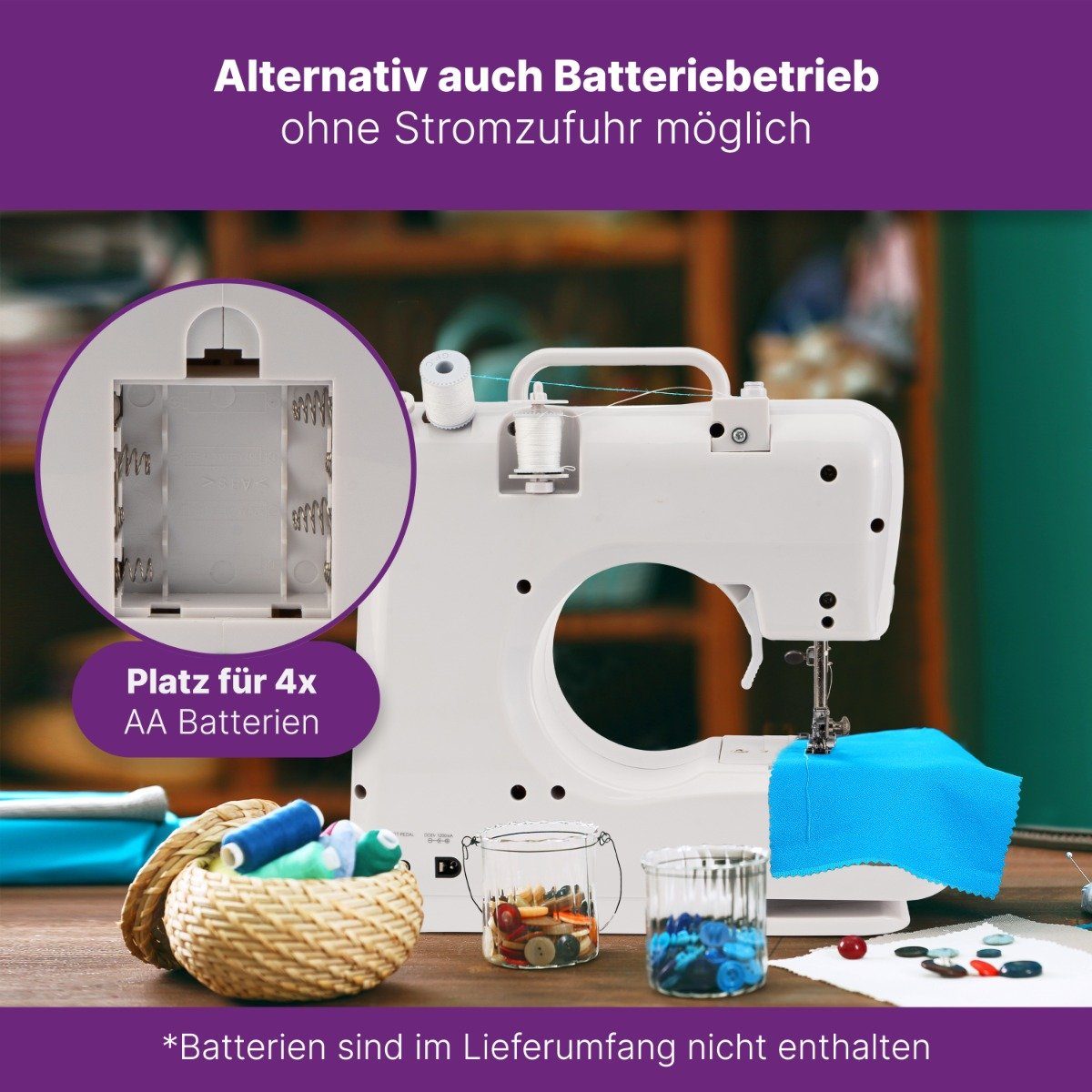 BOMANN Freiarm-Nähmaschine NM 6063 CB, Nähmaschine für Anfänger mit 12 Stichmustern