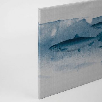 A.S. Création Leinwandbild into the blue, Tiere (1 St), Keilrahmen Bild Unterwasser Welt Fische