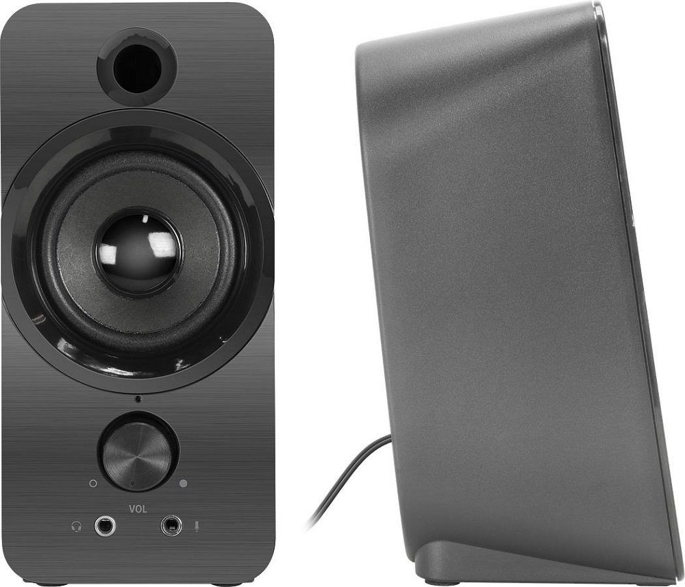 Speedlink DAROC Stereo Speakers, schwarz - PC-Lautsprecher (12 W, mit Kopfhöreranschluss, Anschluss über 2 Klinkenstecker)