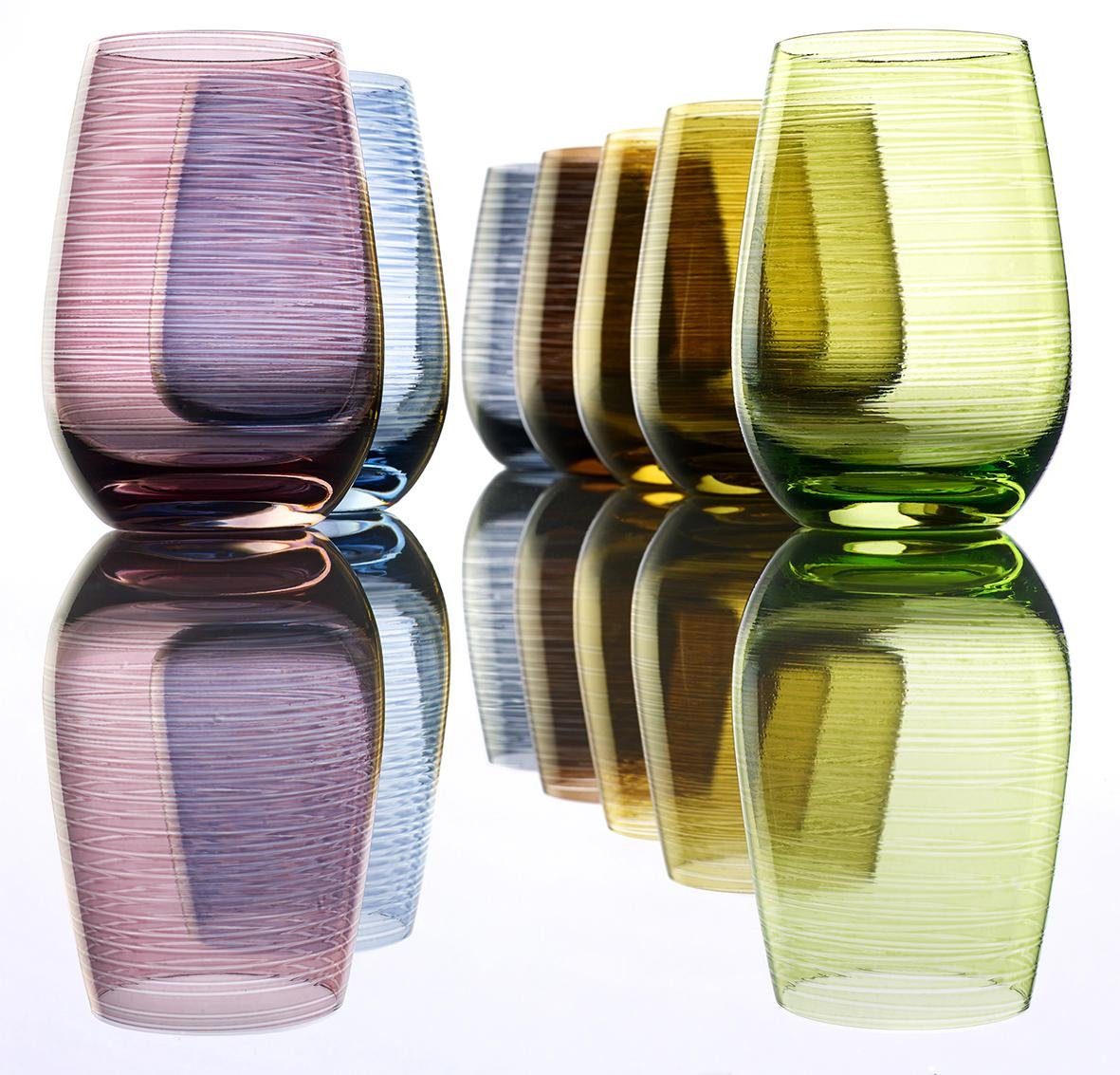 Stölzle Becher TWISTER, Glas, 6-teilig bernsteinfarben