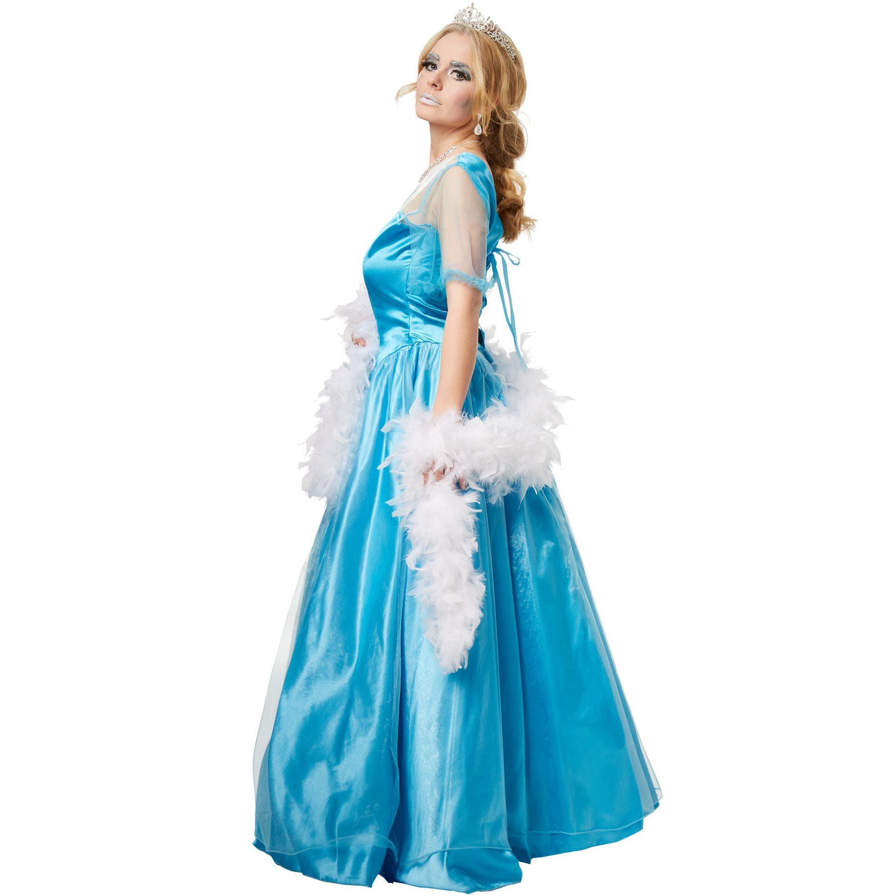 dressforfun Kostüm Frauenkostüm Eisprinzessin, Seidig glänzendes Einteiler- günstig online kaufen