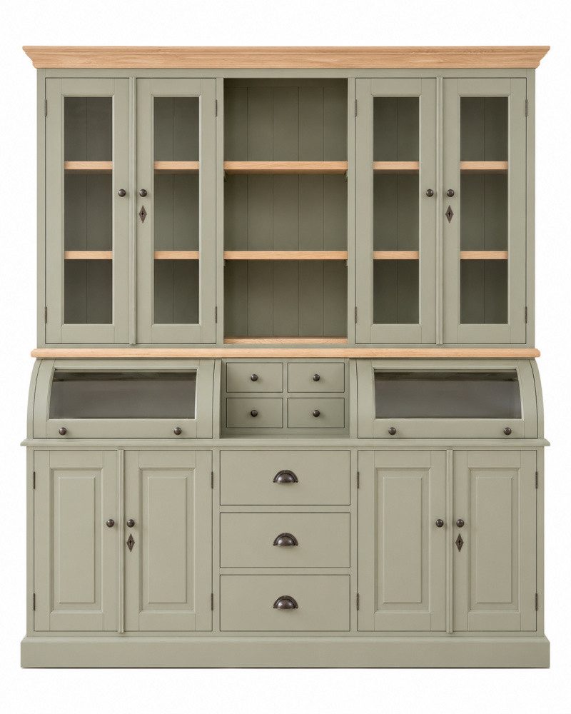 Wohnpalast Buffet Buffet Schrank Berlin 200cm Graugrün/Eiche - Landhaus Möbel