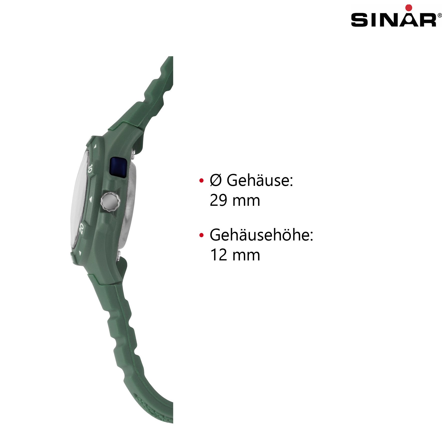 SINAR Quarzuhr XB-19 Jugenduhr Sportuhr Silikonband 10bar, analog sportlich modern Geschenkidee Jugend Kids Ø 30 mm