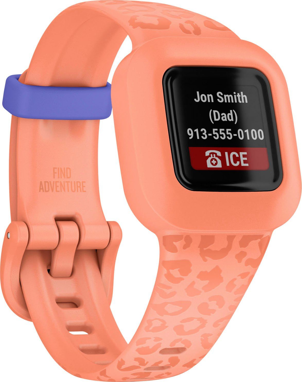 Garmin vivofit (Proprietär) 3 orange Smartwatch | Peach jr. Leopard