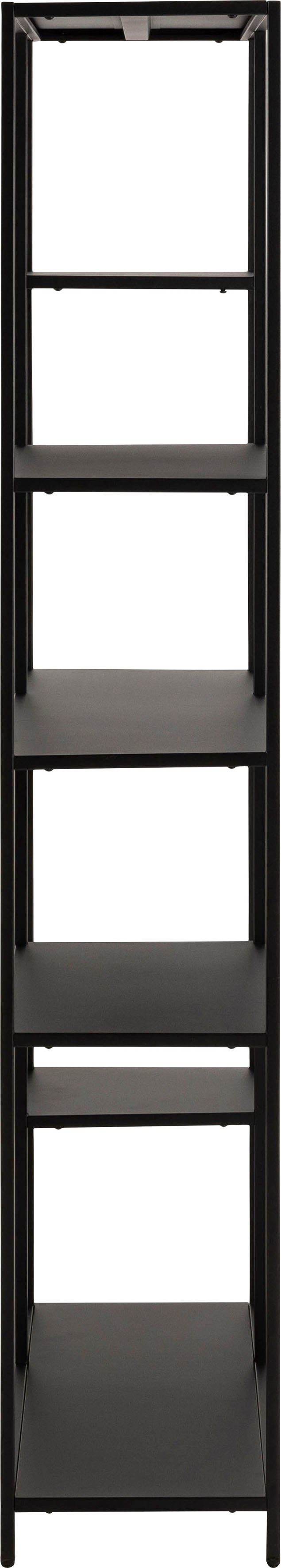 Bücherregal schwarz New | aus GROUP ACTONA gradliniger 165 schwarz matt Optik, einem Höhe Metallgestell cm in Regal, York,