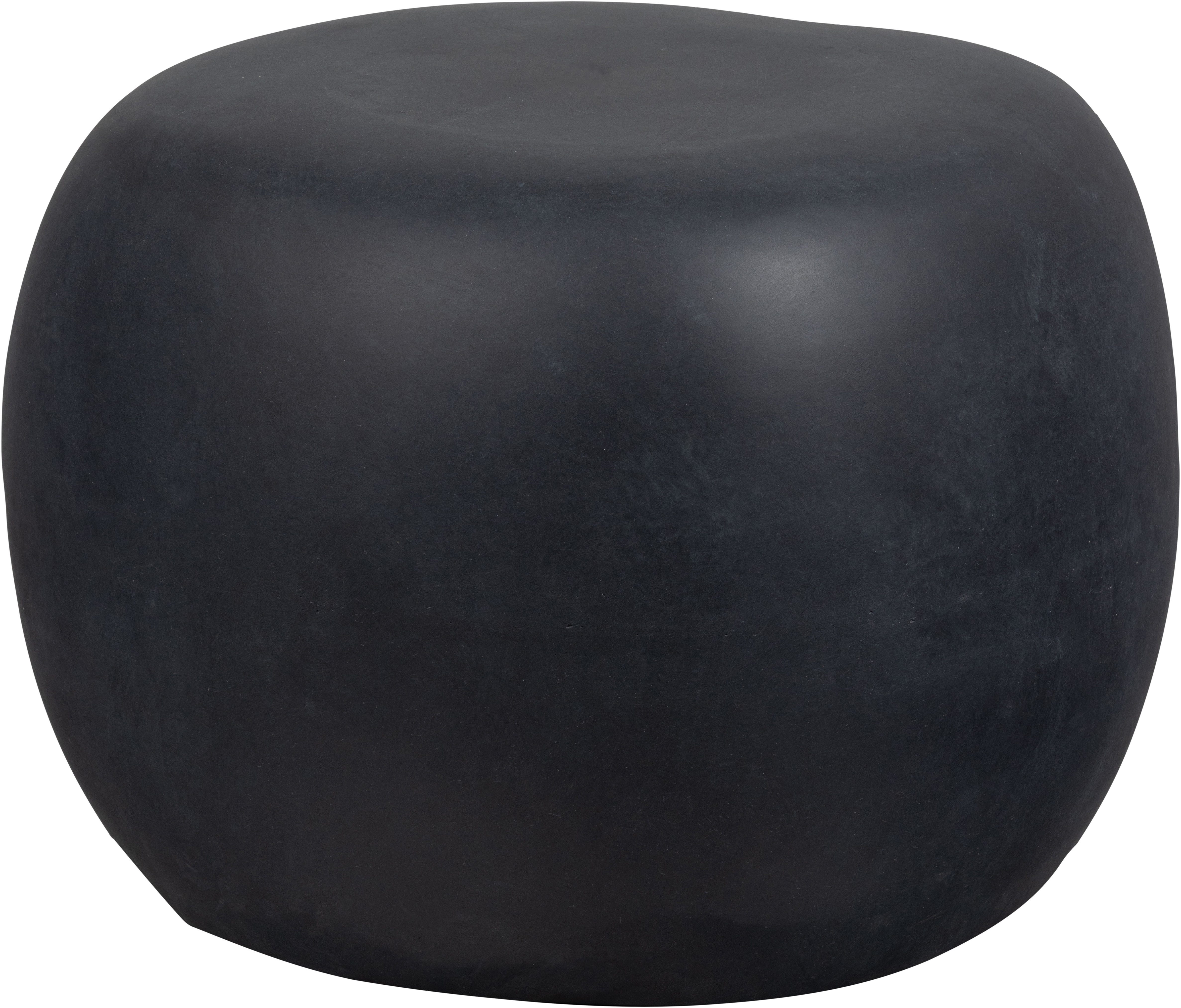 WOOOD Beistelltisch Pebble Fiberclay in Betonoptik mit organischer Rundung, Tragkraft 90 kg, Glasfaser-Ton-Gemisch, offene Materialstruktur
