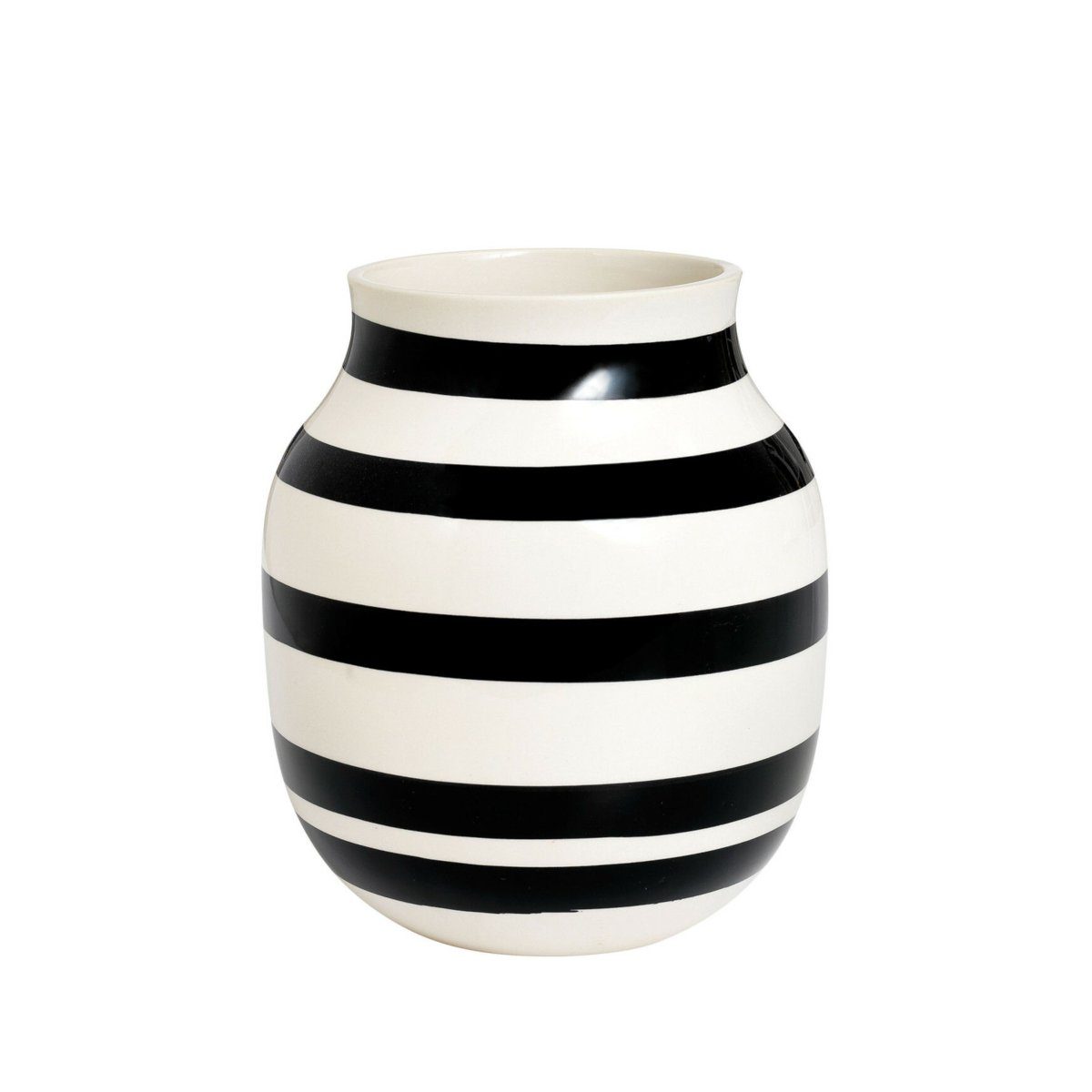 Kähler Vase Tischvase M schwarz-weiß Omaggio