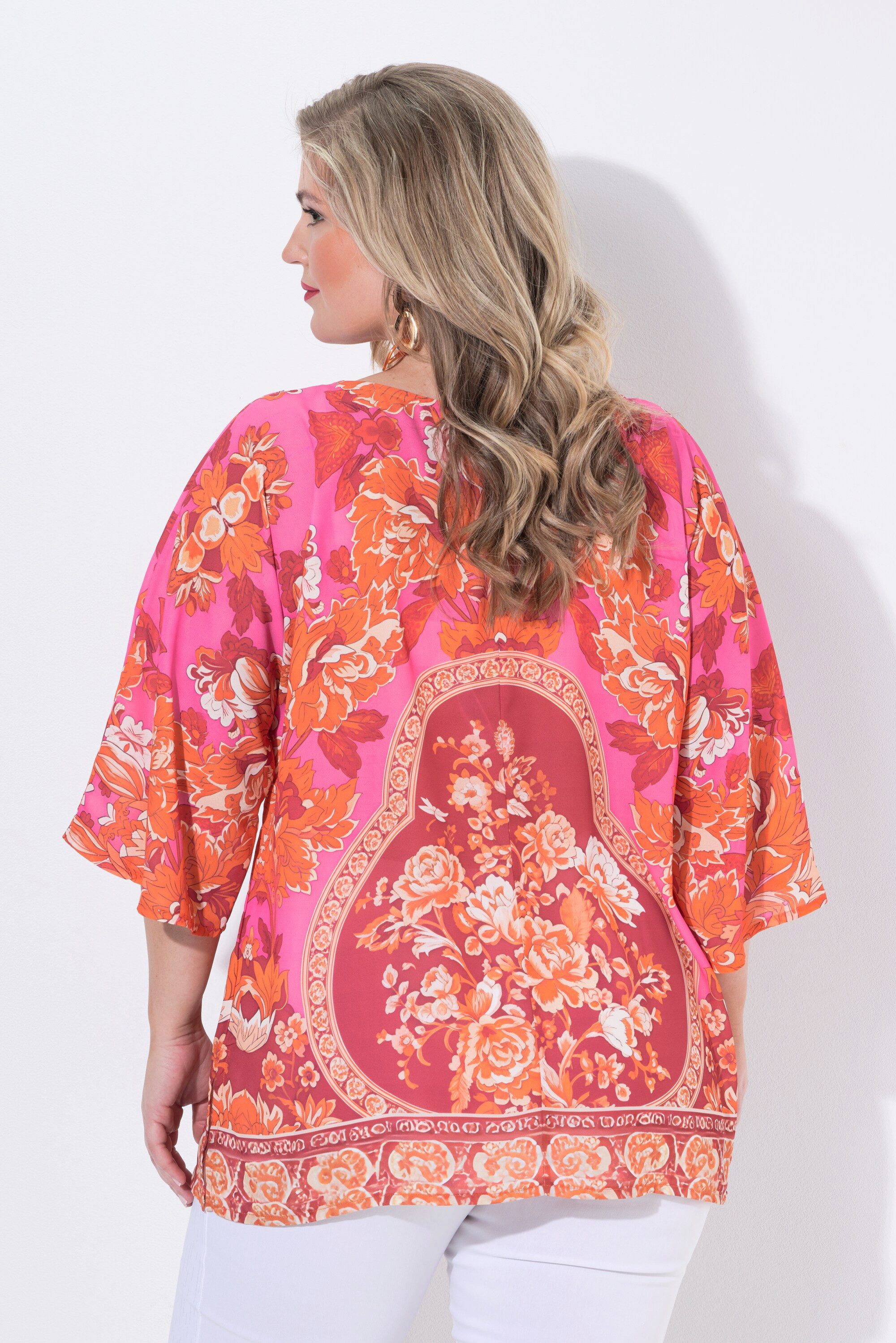 MIAMODA Druckbluse Blusenshirt Allovermuster mit Glitzersteinchen