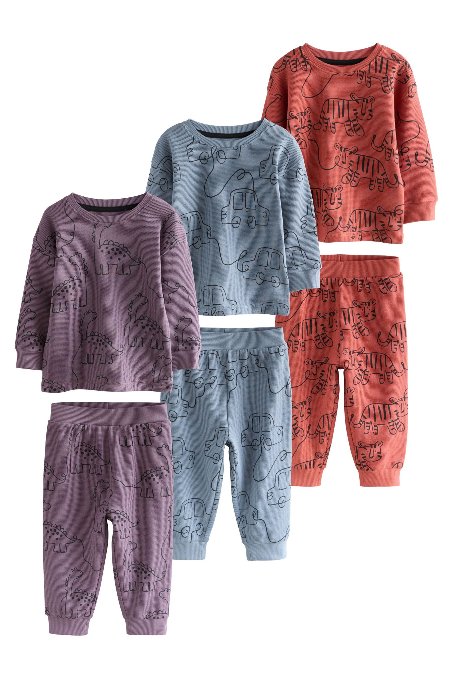Next Pyjama Relaxed Fit Schlafanzug, 3er-Pack günstig online kaufen