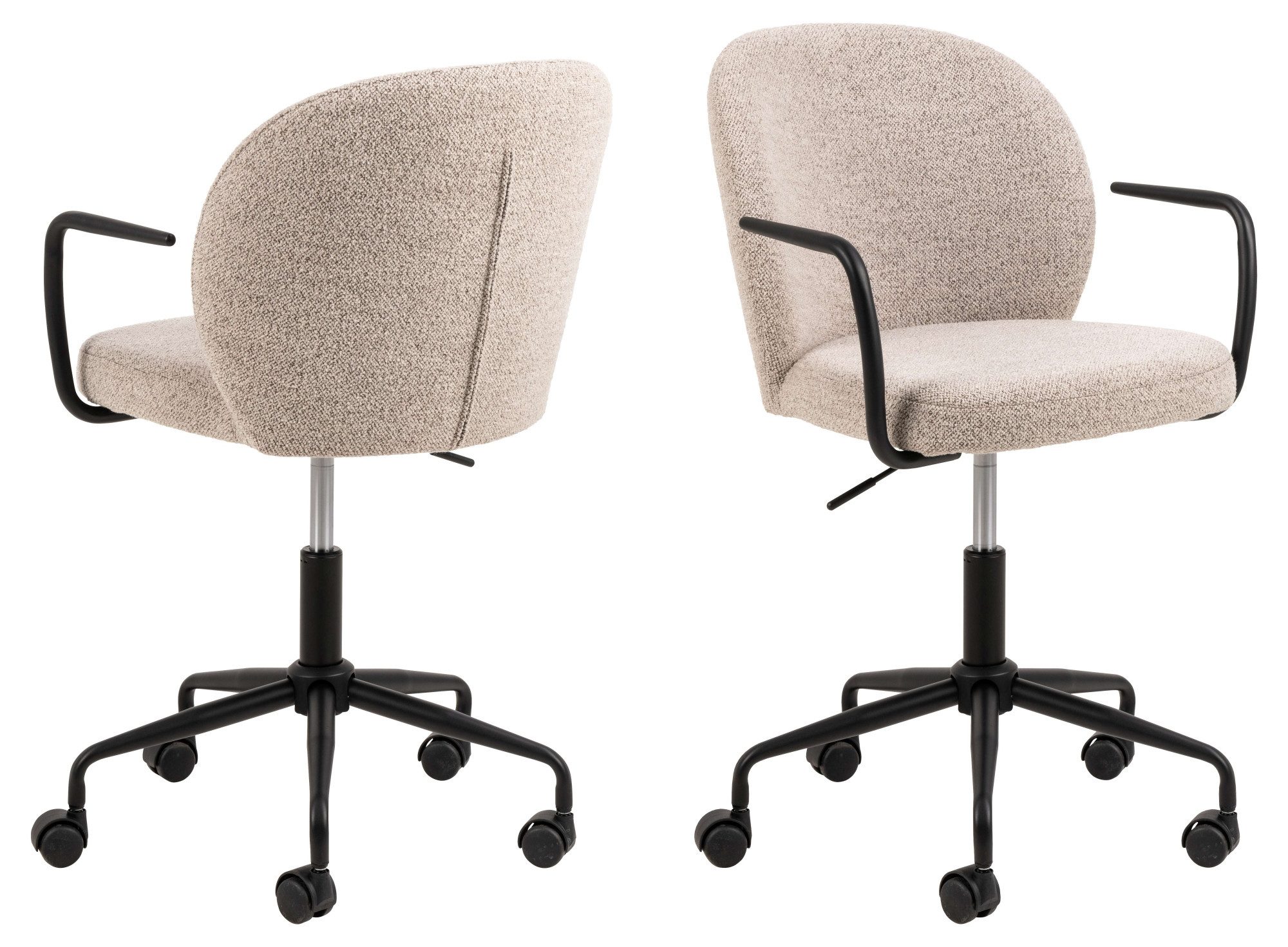 ACTONA GROUP Schreibtischstuhl Patricia, Schreibtischstuhl, beige 60, 5 Stern Gestell, mit drehfunktion