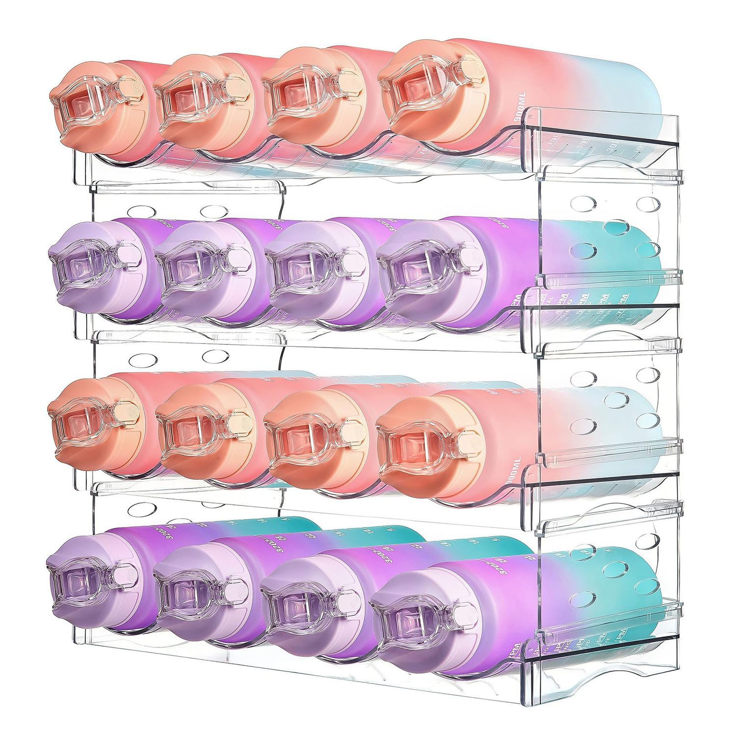 HEYHIPPO Flaschenregal Stapelfähiges 4-stöckiges Acryl-Flaschenregal für Kü günstig online kaufen