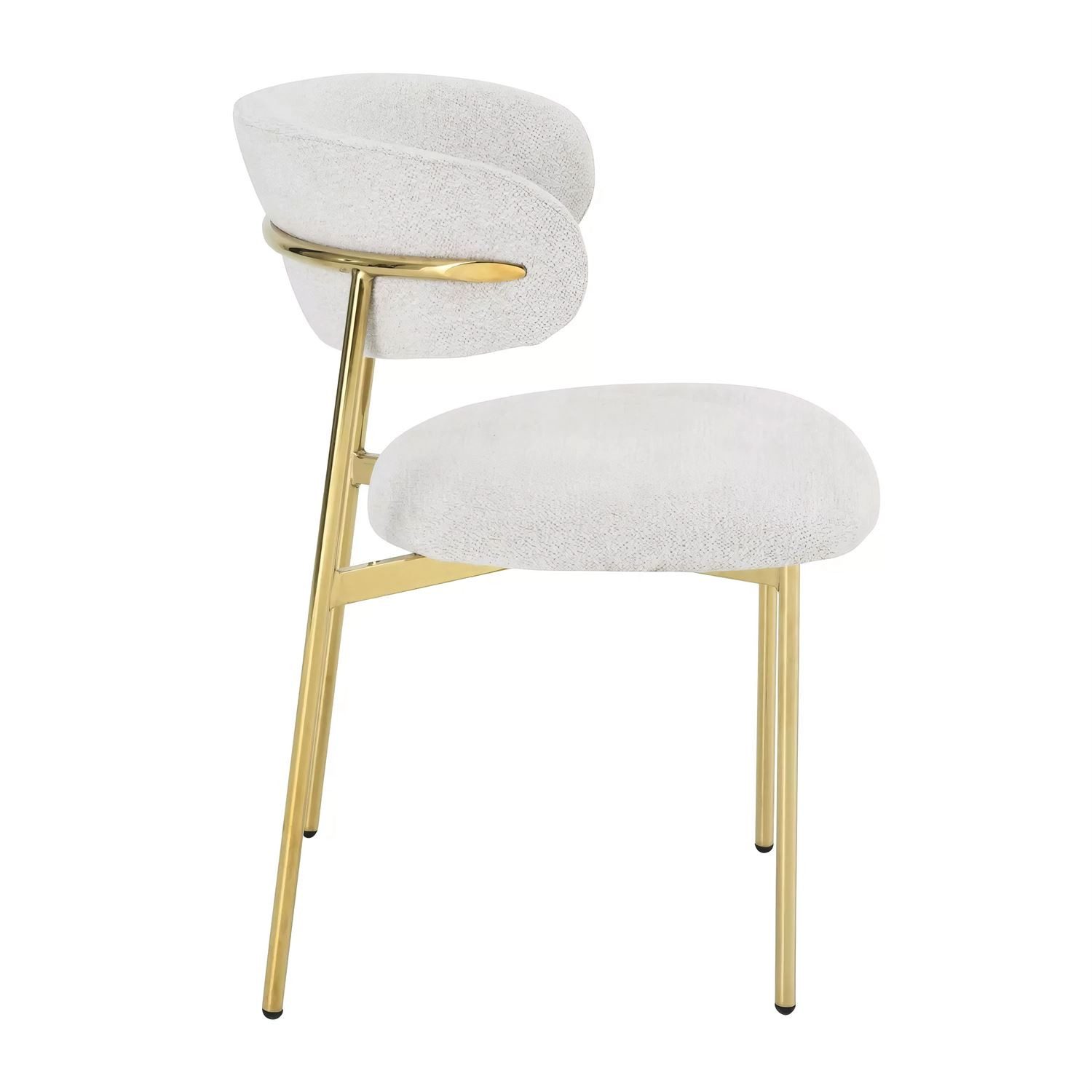 Lookway Polsterstuhl ELYSE GOLD Stuhl in Beige mit goldfarbenen Metallbeinen, 56x80x46 cm – Bild 4 von 5