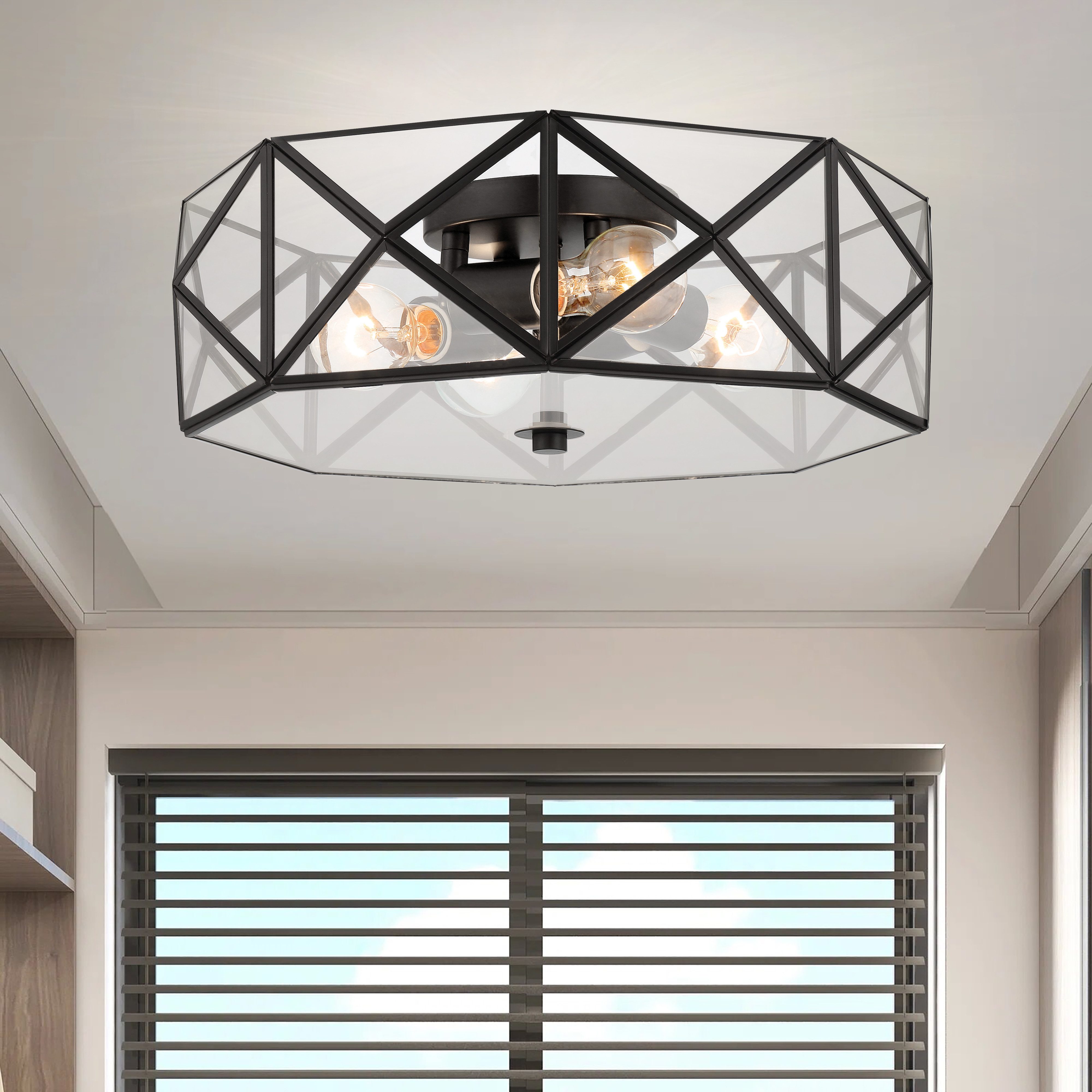 MLT&RIDDLE Deckenleuchte 4 Licht 43cm Einzigartige Geometrische Statement Deckenleuchte, ohne Leuchtmittel