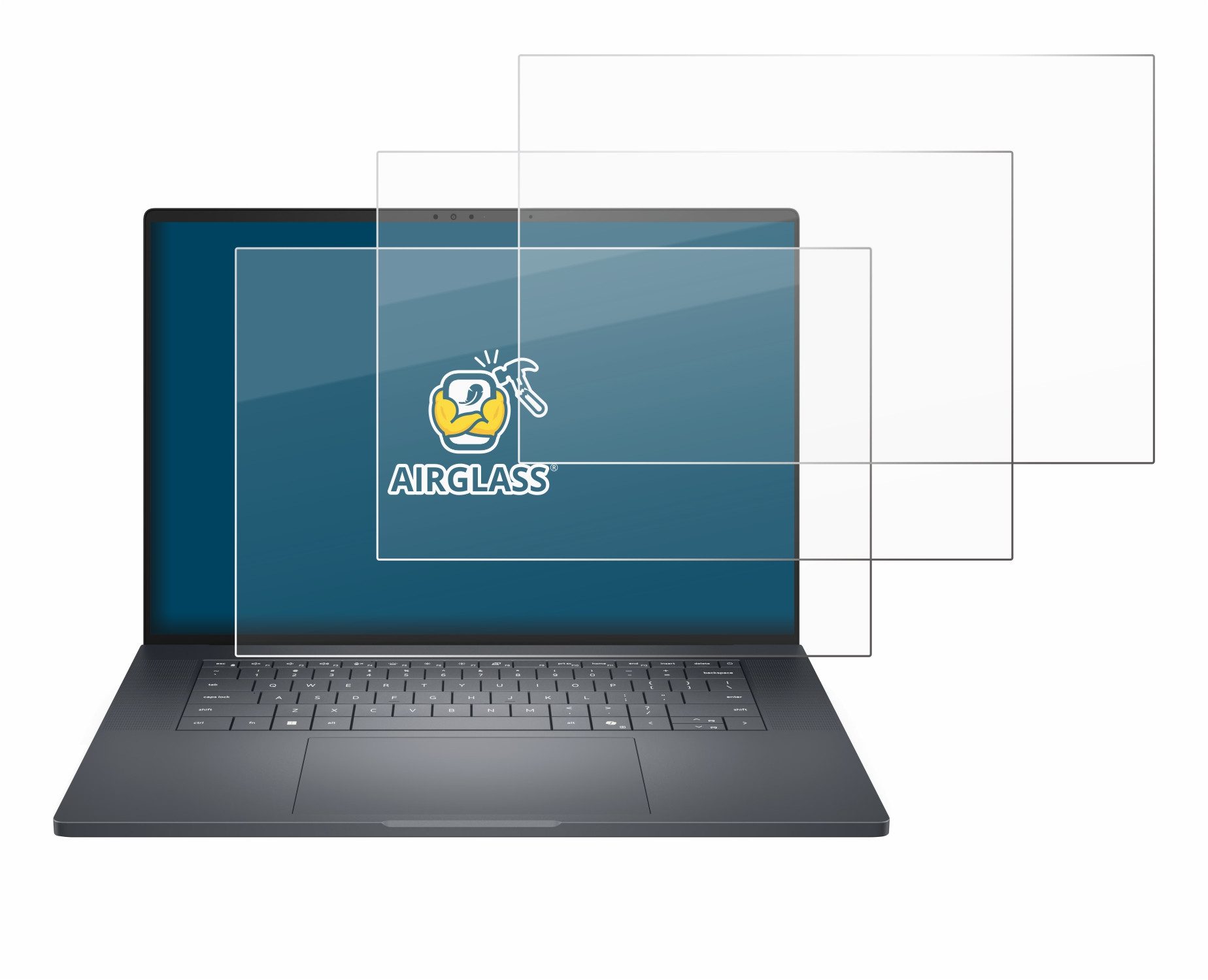 BROTECT Displayschutzglas Folie für Dell Pro Precision 7 Series 16, 3 Stück, Schutzfolie Glas Panzer Display Schutz klar