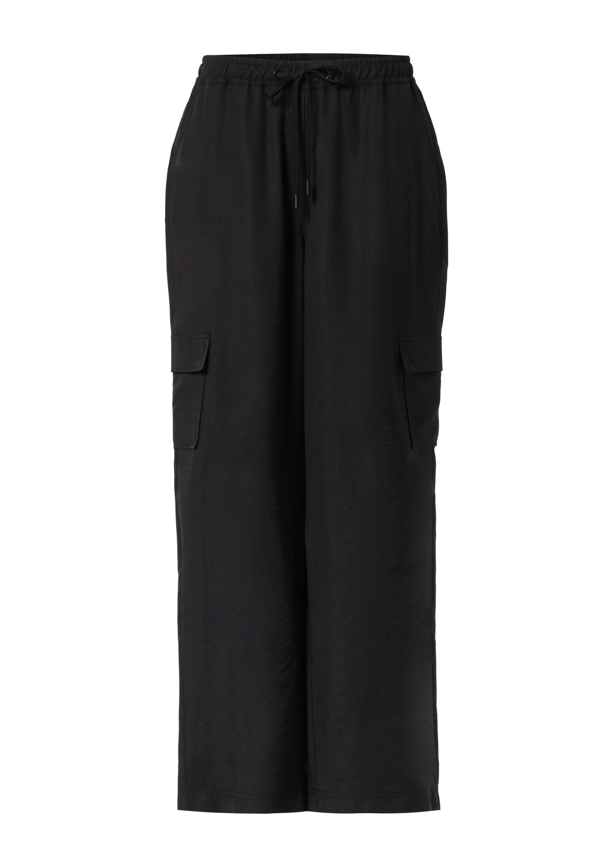 comma Chinos Hose Wide-Leg-Hose mit Cargotaschen