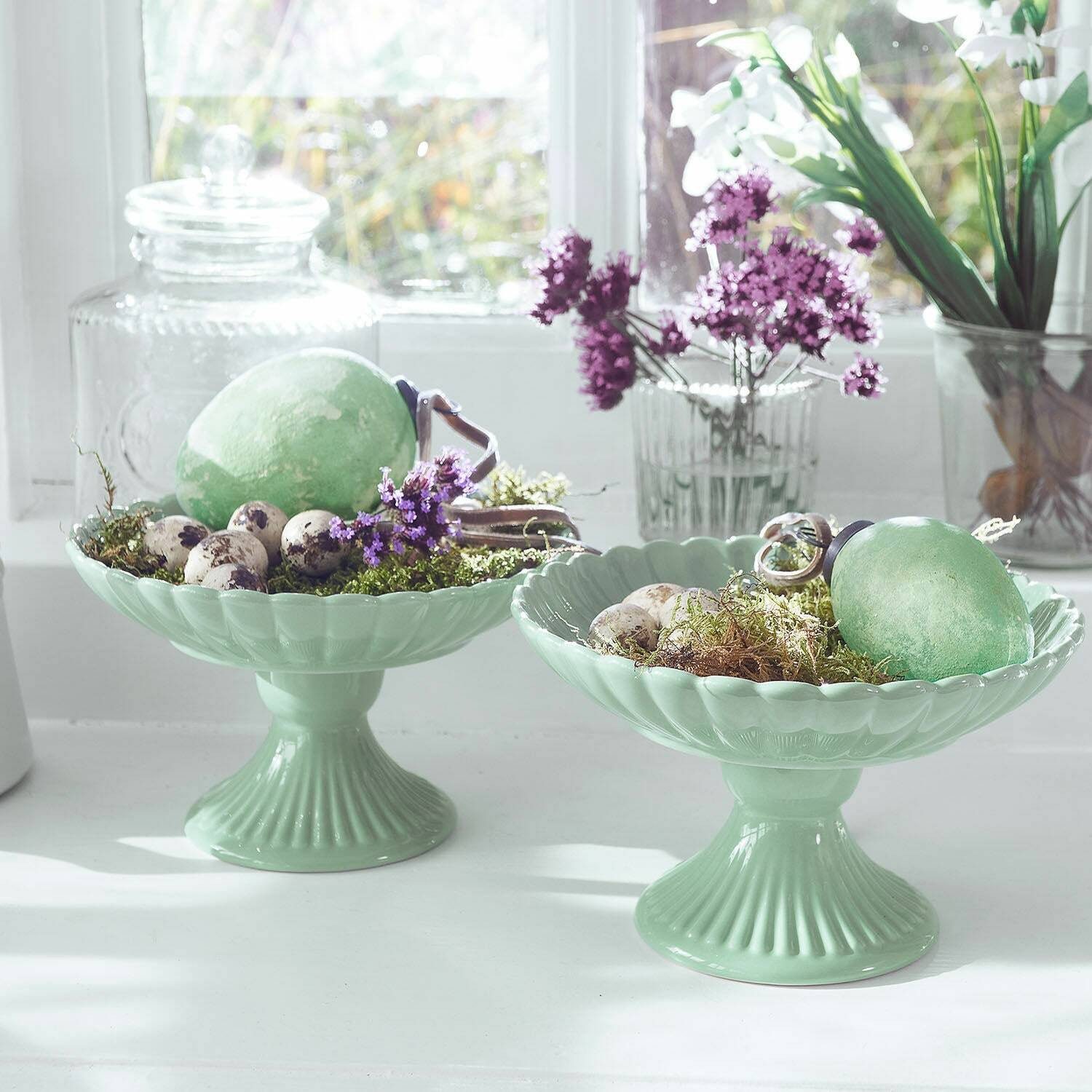 Mirabeau Geschirr-Set Schale 2er Set Zervil grün, Porzellan