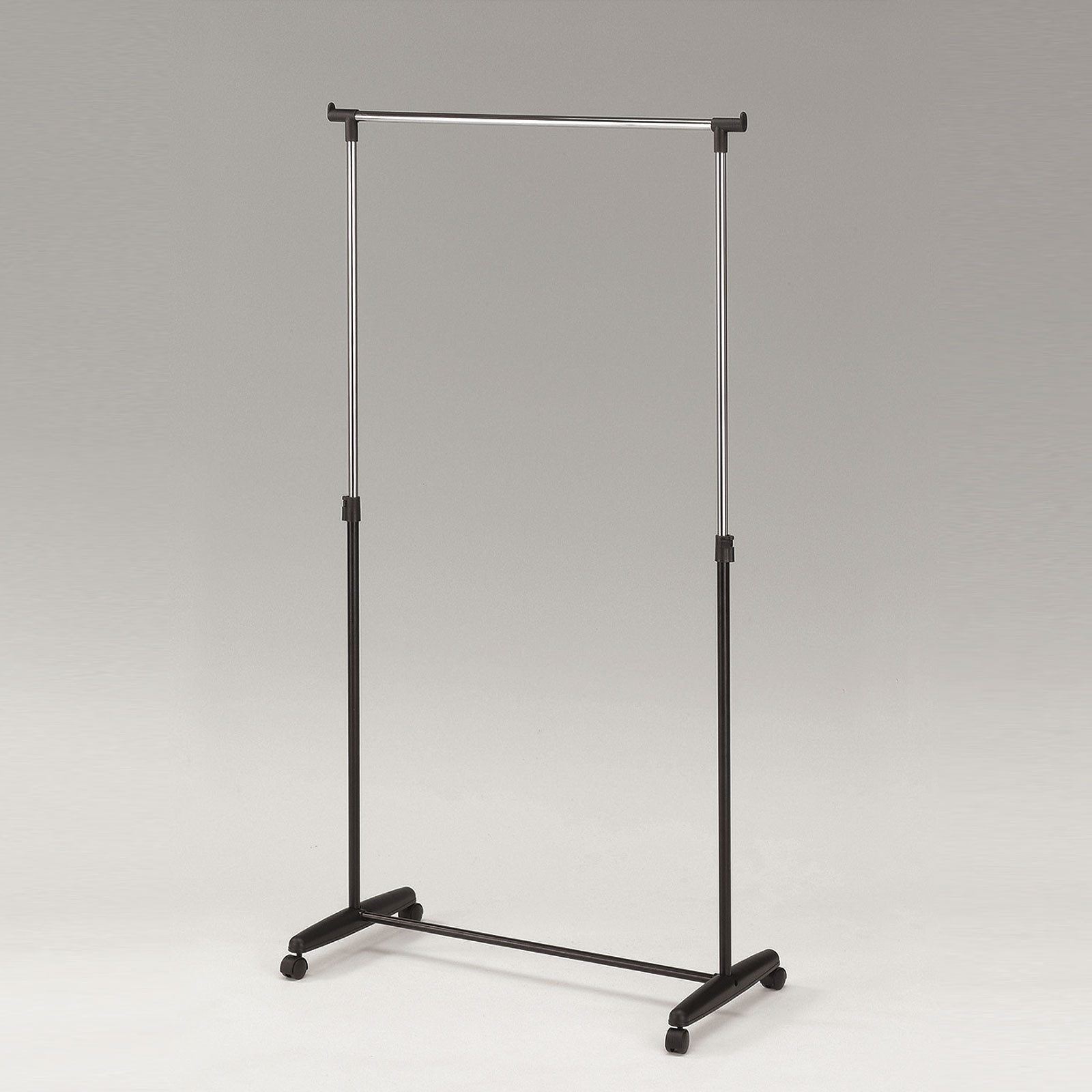 Möbel Akut Kleiderständer Kleiderwagen Porto Kleiderständer Chrom schwarz auf Rollen