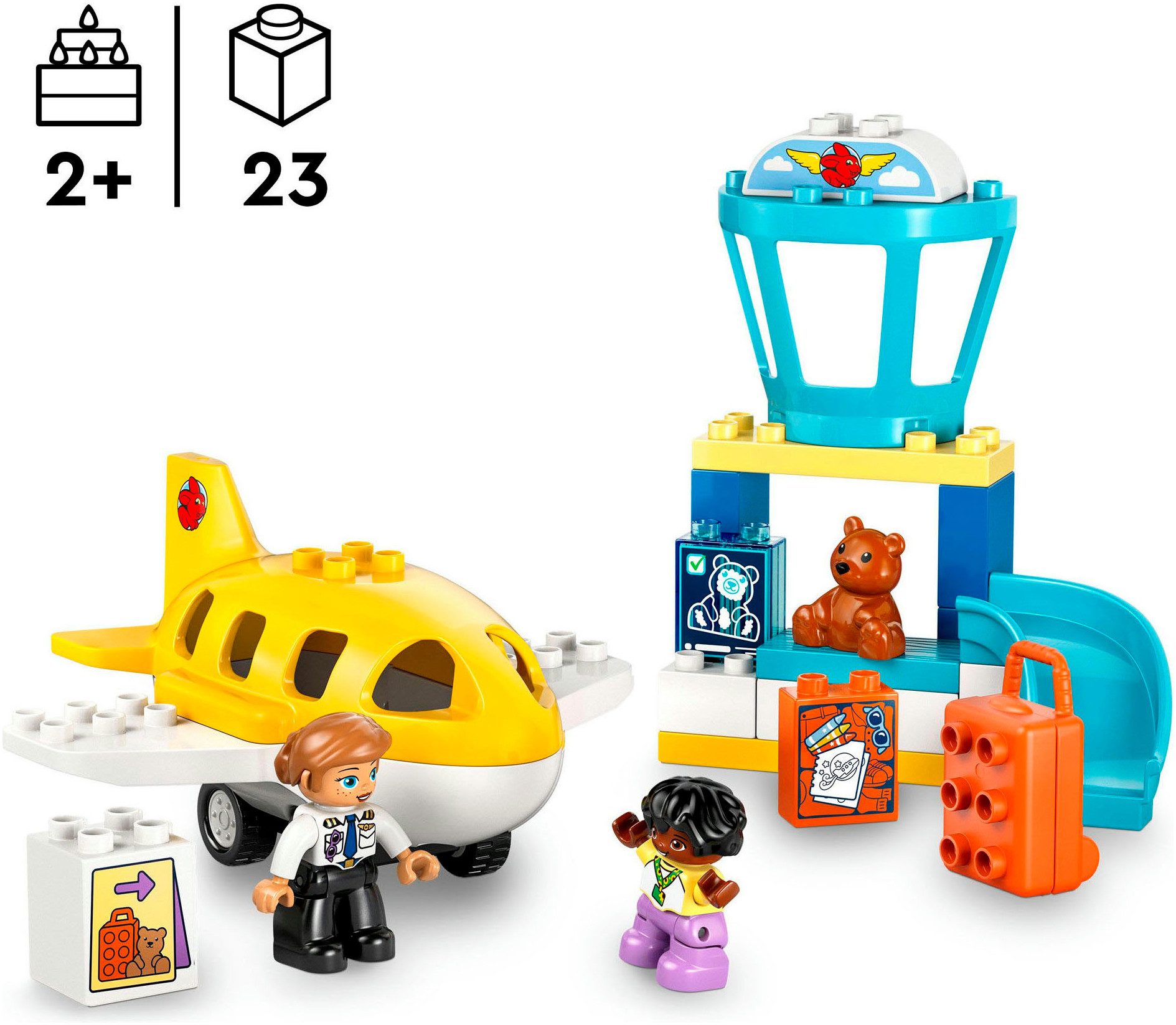 LEGO® Erster Besuch im Flughafen (10443), LEGO DUPLO Town Konstruktionsspielsteine, (23 St), Made in Europe