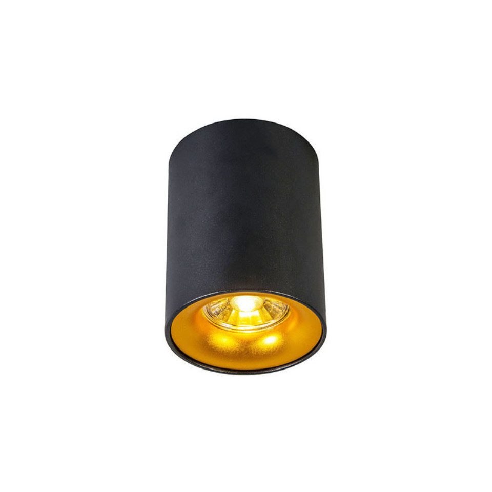 Qazqa LED Aufbaustrahler Ronda, LED wechselbar, GU10, Schwarz, Design, Stahl, 1-flammig