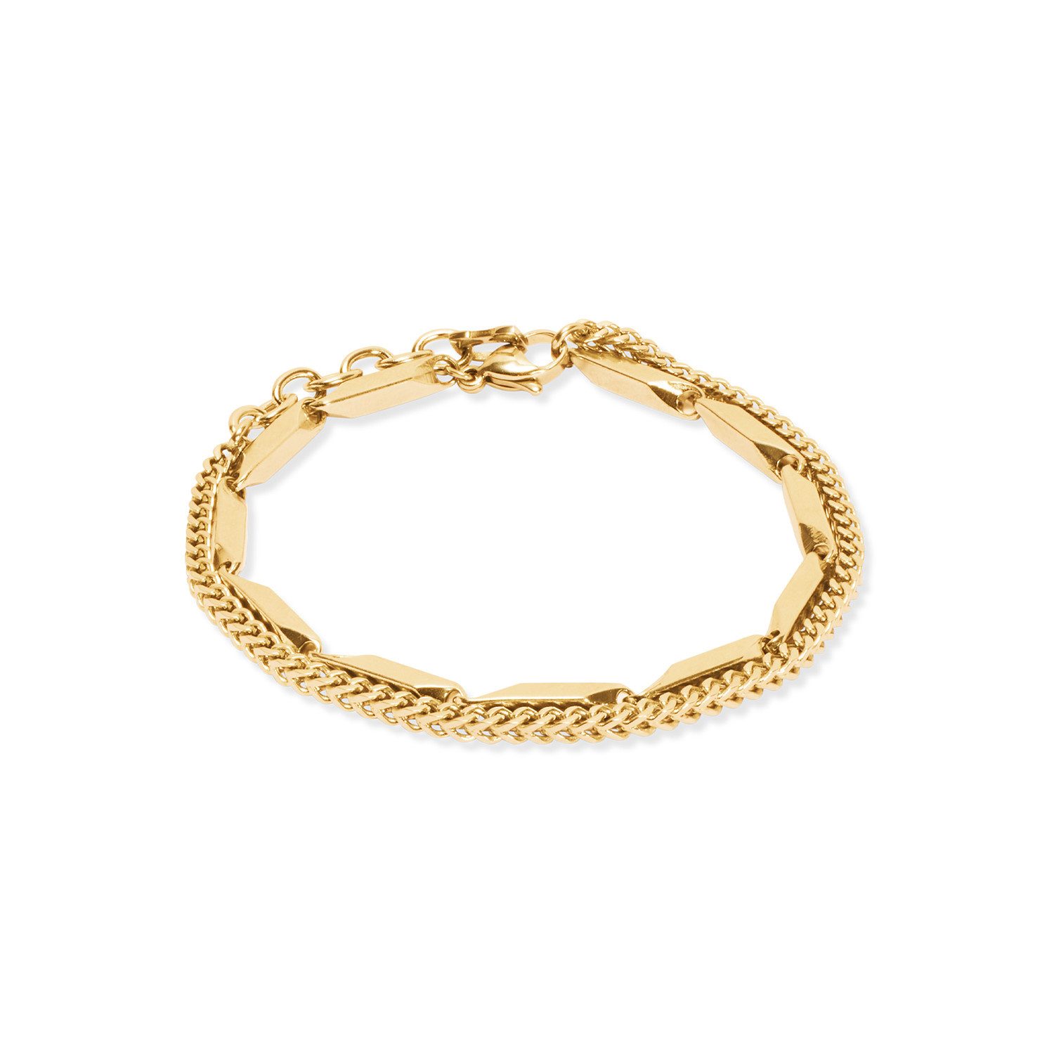 COEUR DE LION Armband Schmuck Geschenk Edelstahl Twisted Layers Würfelkette