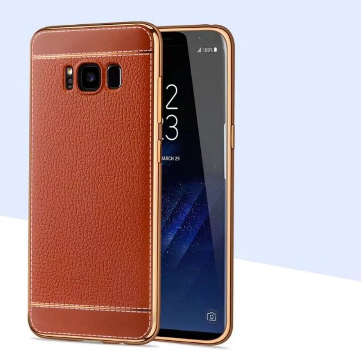König Design Handyhülle Samsung Galaxy S7 Edge, Samsung Galaxy S7 Edge Handyhülle Backcover Braun