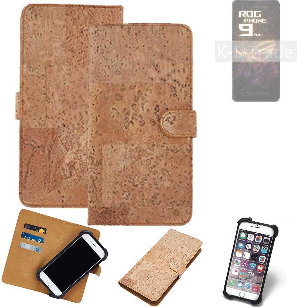 K-S-Trade Handyhülle für Asus ROG Phone 9 Pro, Hülle - Kork Handyhülle Cover - Schutzhülle TPU Case Bumper in